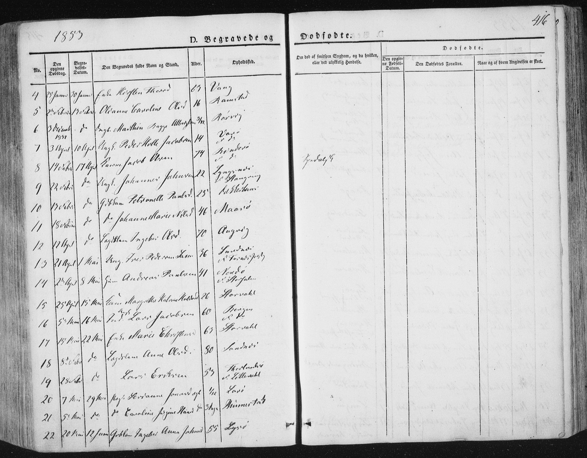 Ministerialprotokoller, klokkerbøker og fødselsregistre - Nord-Trøndelag, AV/SAT-A-1458/784/L0669: Ministerialbok nr. 784A04, 1829-1859, s. 416