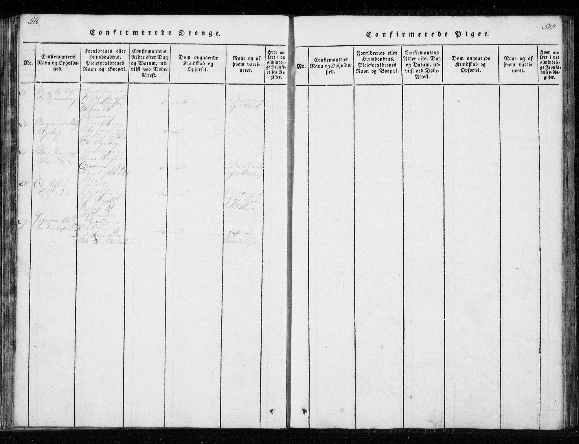 Ministerialprotokoller, klokkerbøker og fødselsregistre - Nordland, AV/SAT-A-1459/827/L0412: Klokkerbok nr. 827C01, 1820-1841, s. 516-517