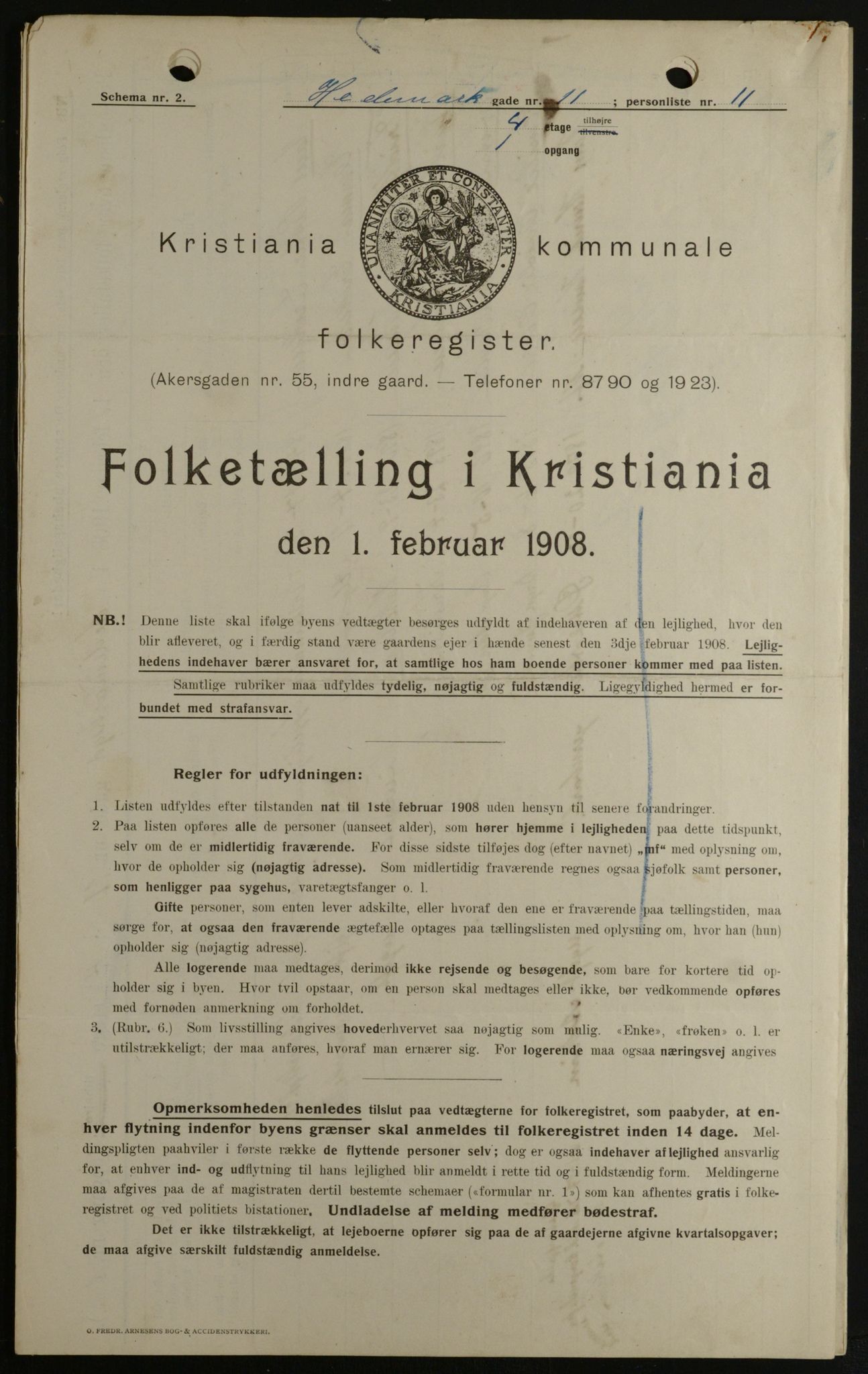 OBA, Kommunal folketelling 1.2.1908 for Kristiania kjøpstad, 1908, s. 32351