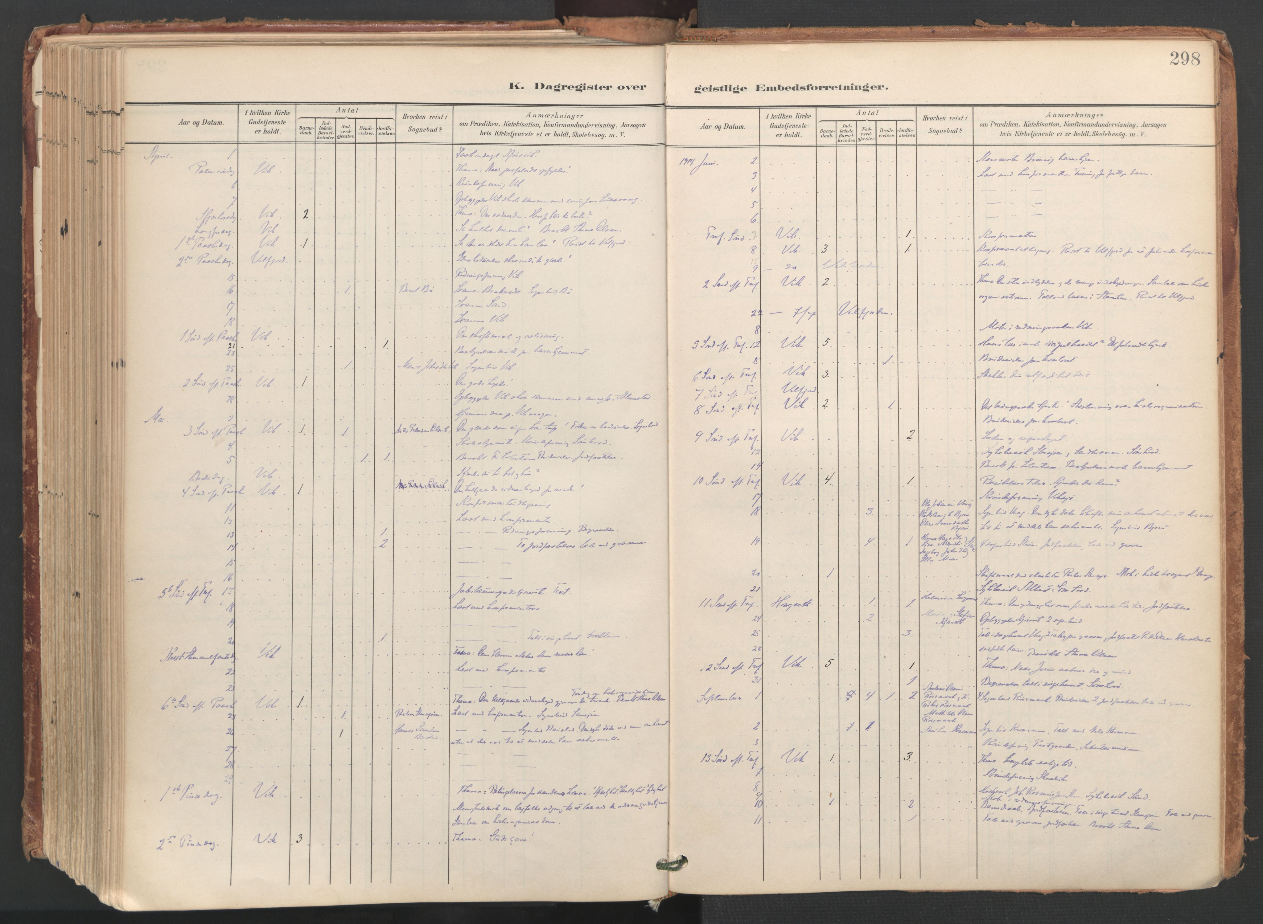 Ministerialprotokoller, klokkerbøker og fødselsregistre - Nordland, AV/SAT-A-1459/812/L0180: Ministerialbok nr. 812A09, 1901-1915, s. 298