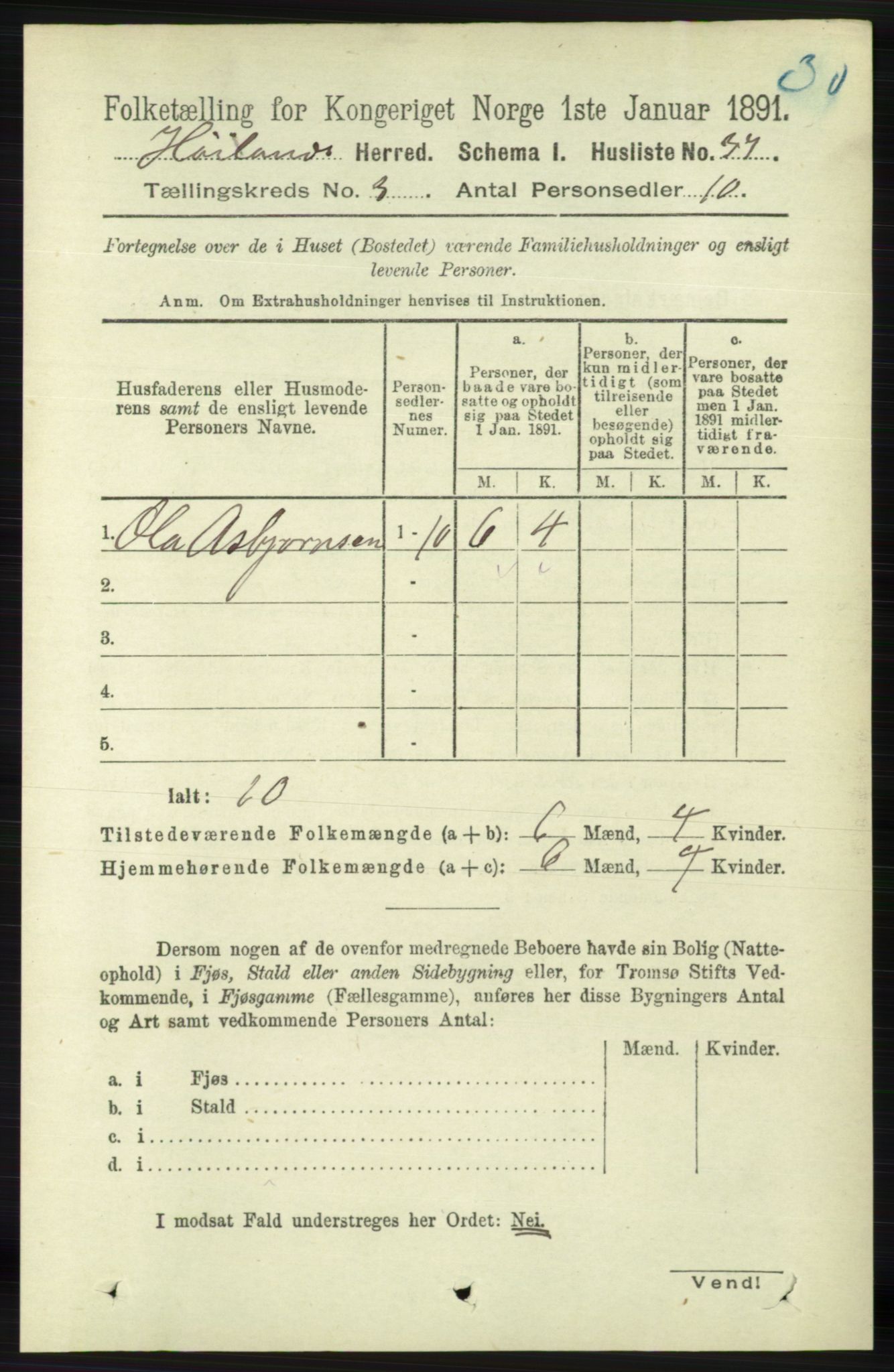 RA, Folketelling 1891 for 1123 Høyland herred, 1891, s. 661