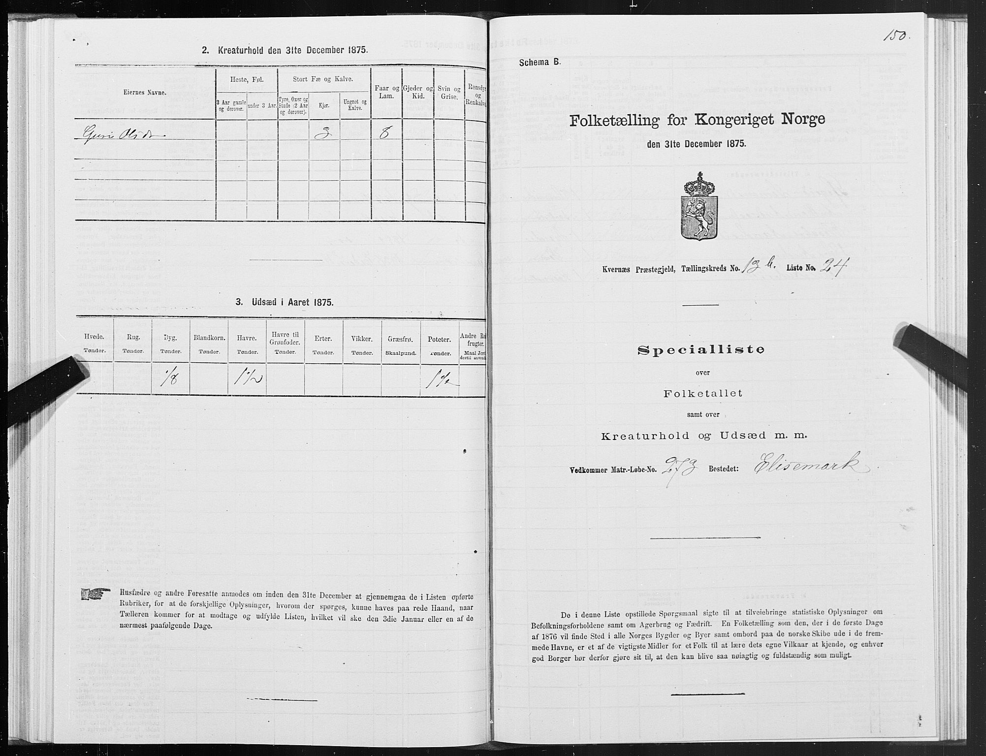 SAT, Folketelling 1875 for 1553P Kvernes prestegjeld, 1875, s. 7150