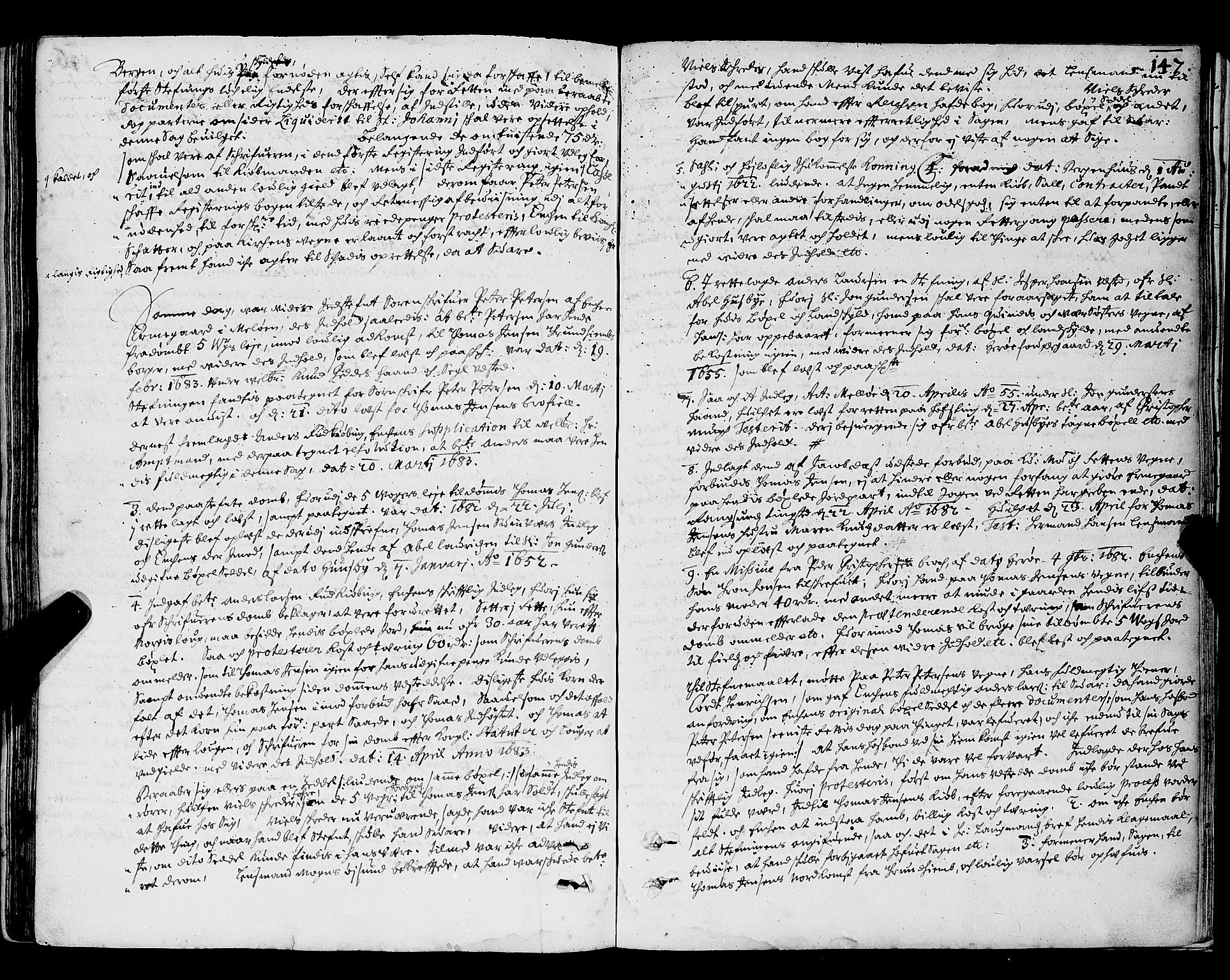 Nordland og Finnmarks lagstol, SAT/A-5608/X/L0002: Justisprotokoll, 1666-1690, s. 147