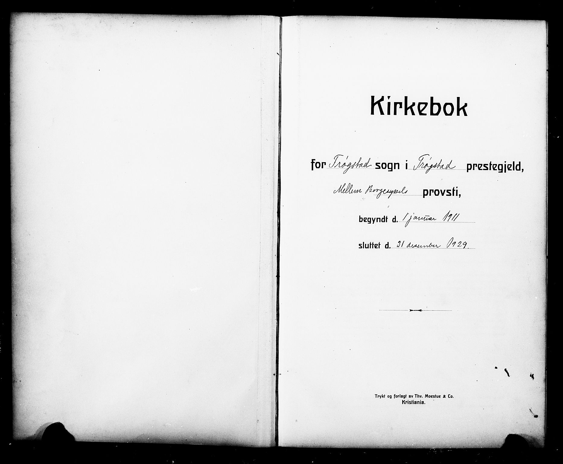 Trøgstad prestekontor Kirkebøker, SAO/A-10925/G/Ga/L0002: Klokkerbok nr. I 2, 1911-1929