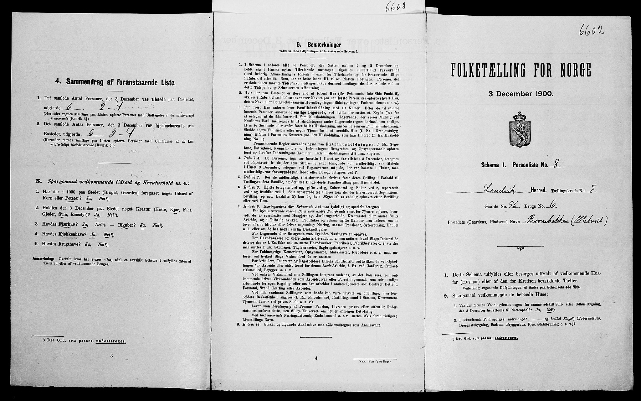 SAK, Folketelling 1900 for 0924 Landvik herred, 1900, s. 877