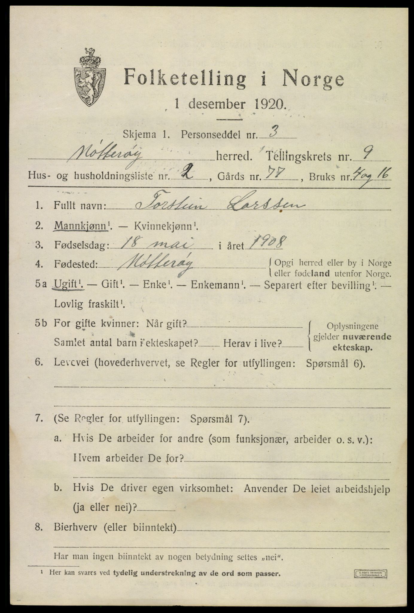 SAKO, Folketelling 1920 for 0722 Nøtterøy herred, 1920, s. 11515