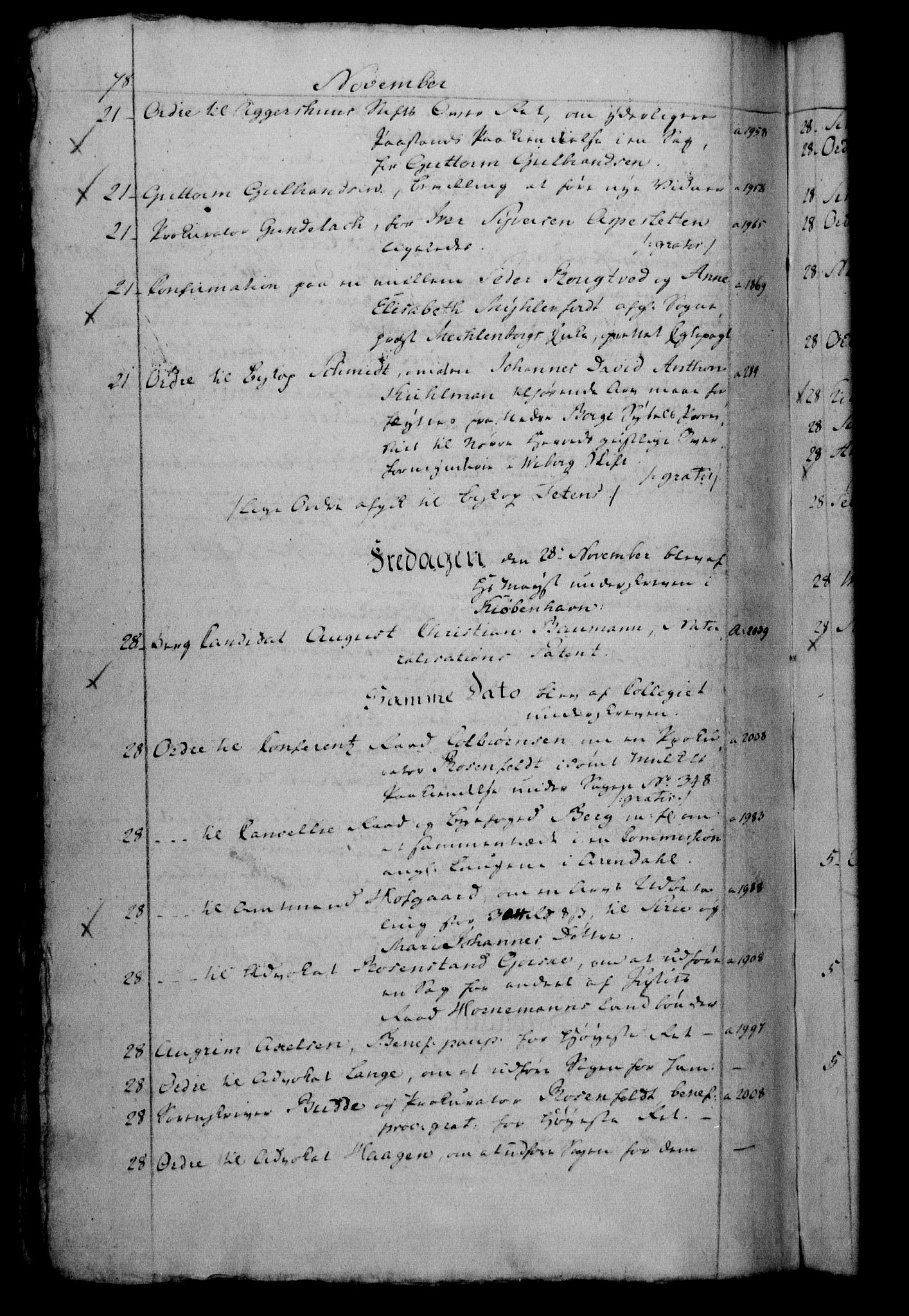 Danske Kanselli 1800-1814, RA/EA-3024/H/Hf/Hfb/Hfbc/L0001: Underskrivelsesbok m. register, 1800, s. 78
