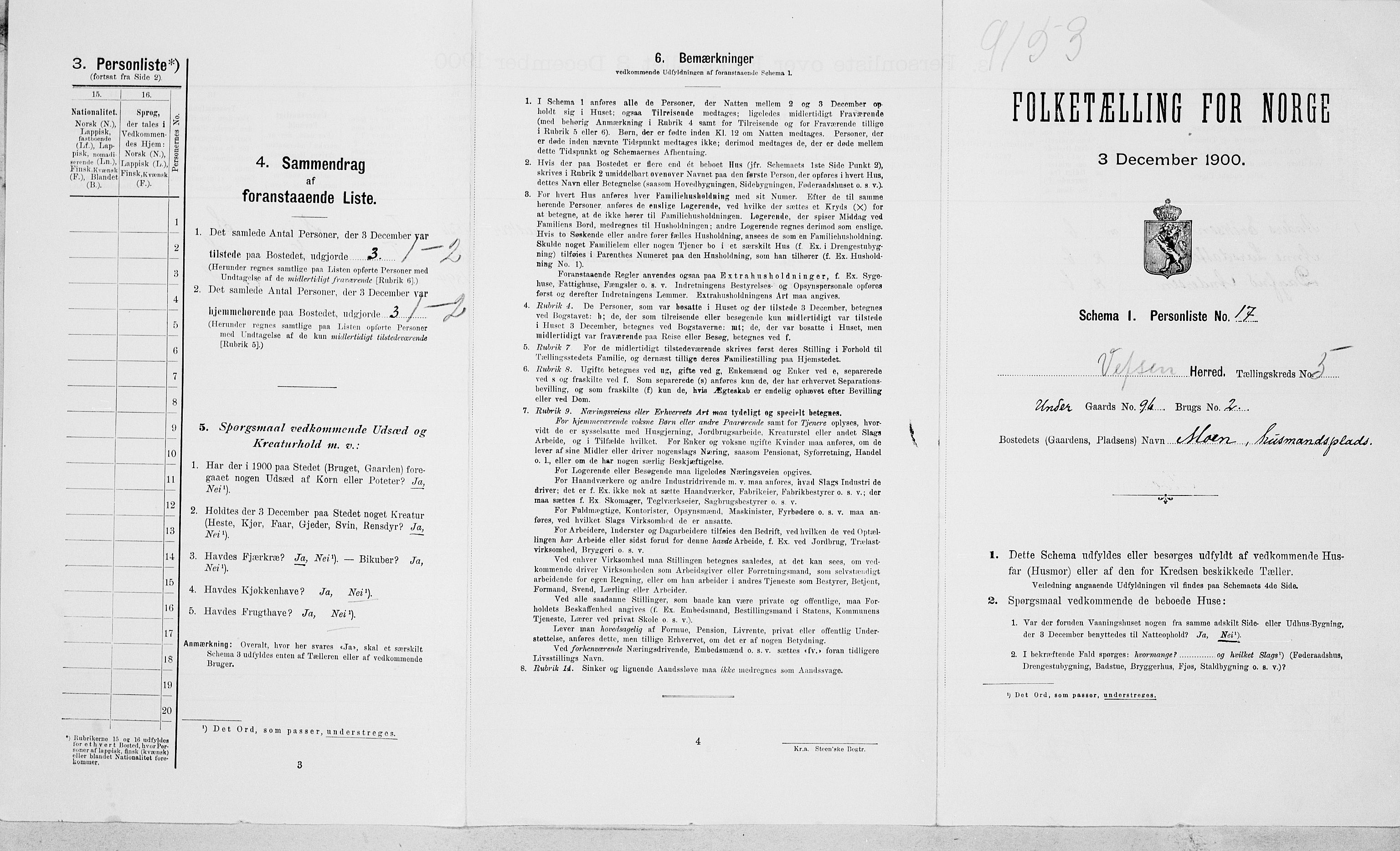 SAT, Folketelling 1900 for 1824 Vefsn herred, 1900, s. 326