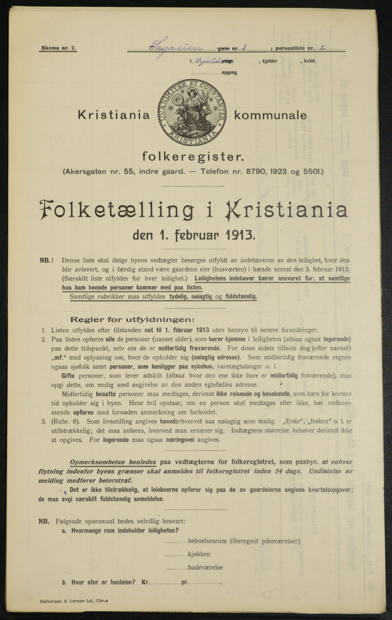 OBA, Kommunal folketelling 1.2.1913 for Kristiania, 1913, s. 86424