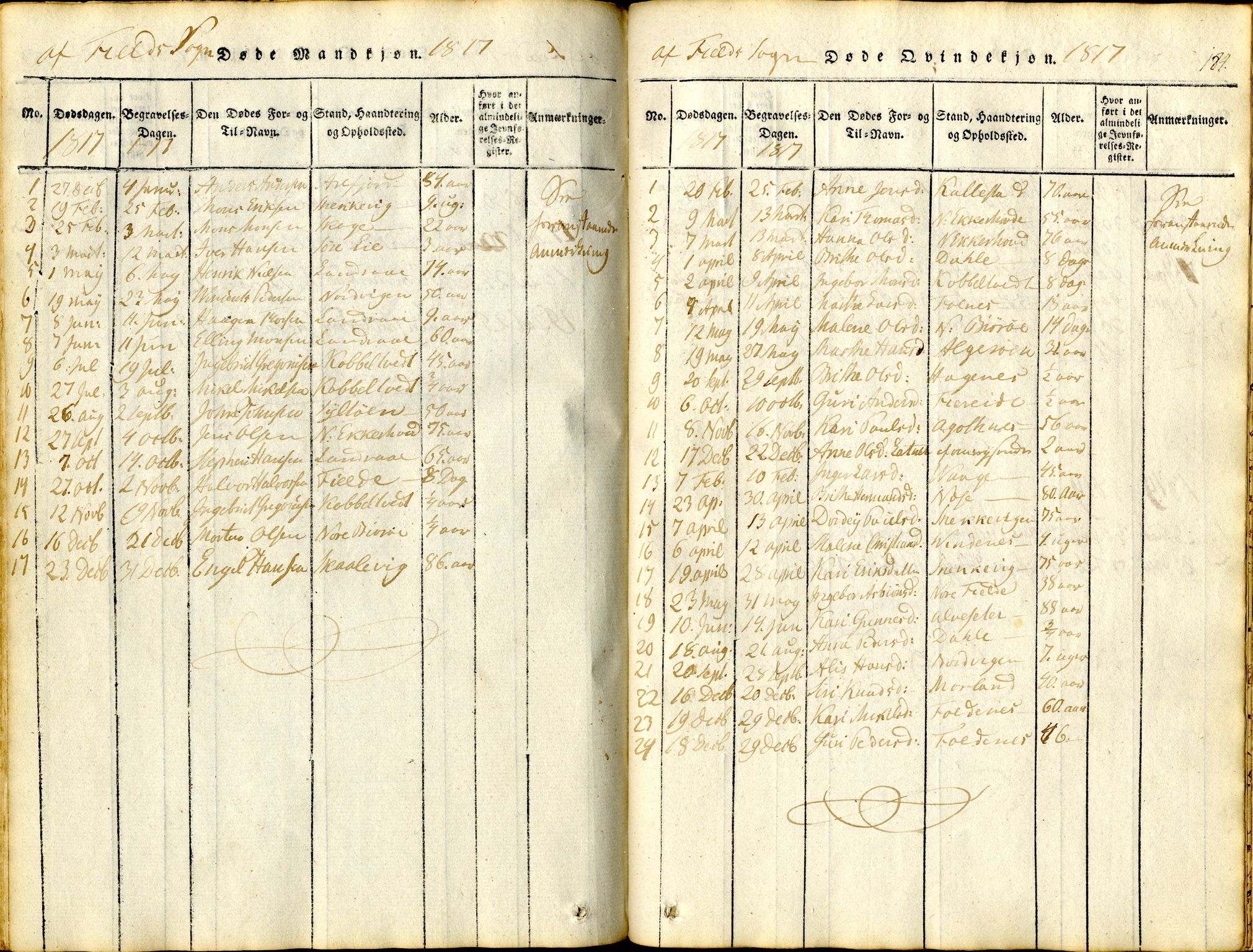 Sund sokneprestembete, AV/SAB-A-99930: Ministerialbok nr. A 11, 1814-1825, s. 184