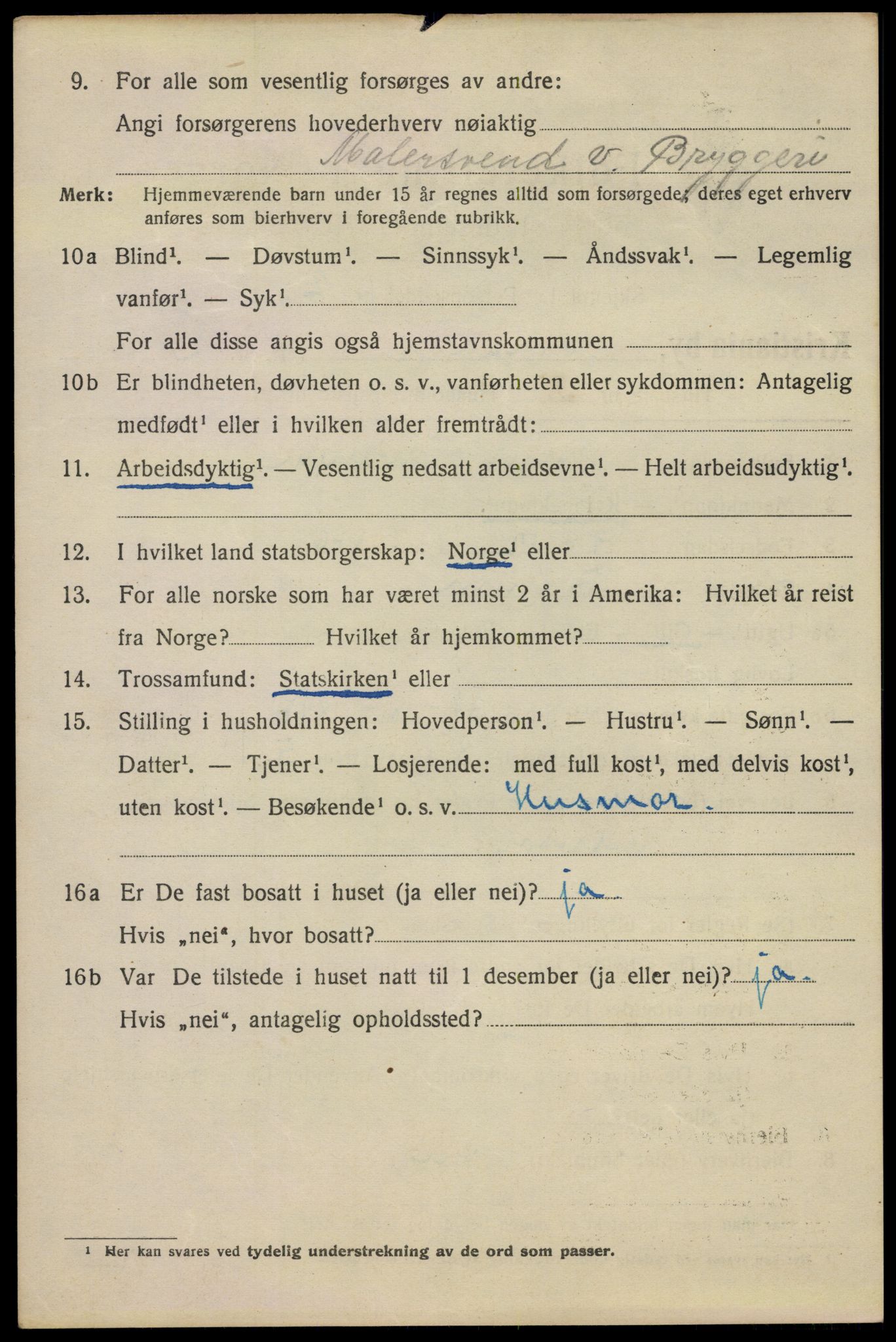 SAO, Folketelling 1920 for 0301 Kristiania kjøpstad, 1920, s. 392172