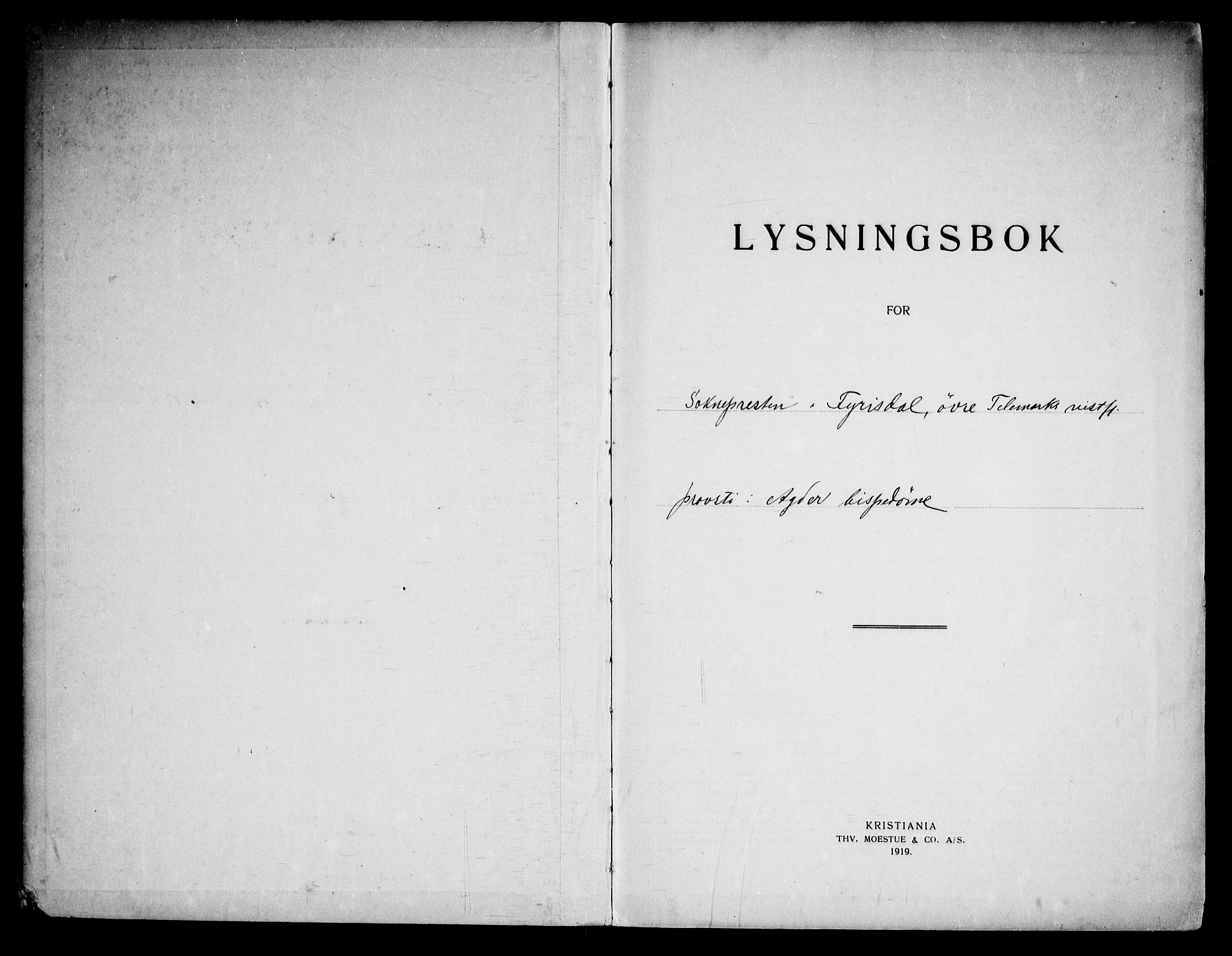 Fyresdal kirkebøker, SAKO/A-263/H/Ha/L0001: Lysningsprotokoll nr. 1, 1919-1969