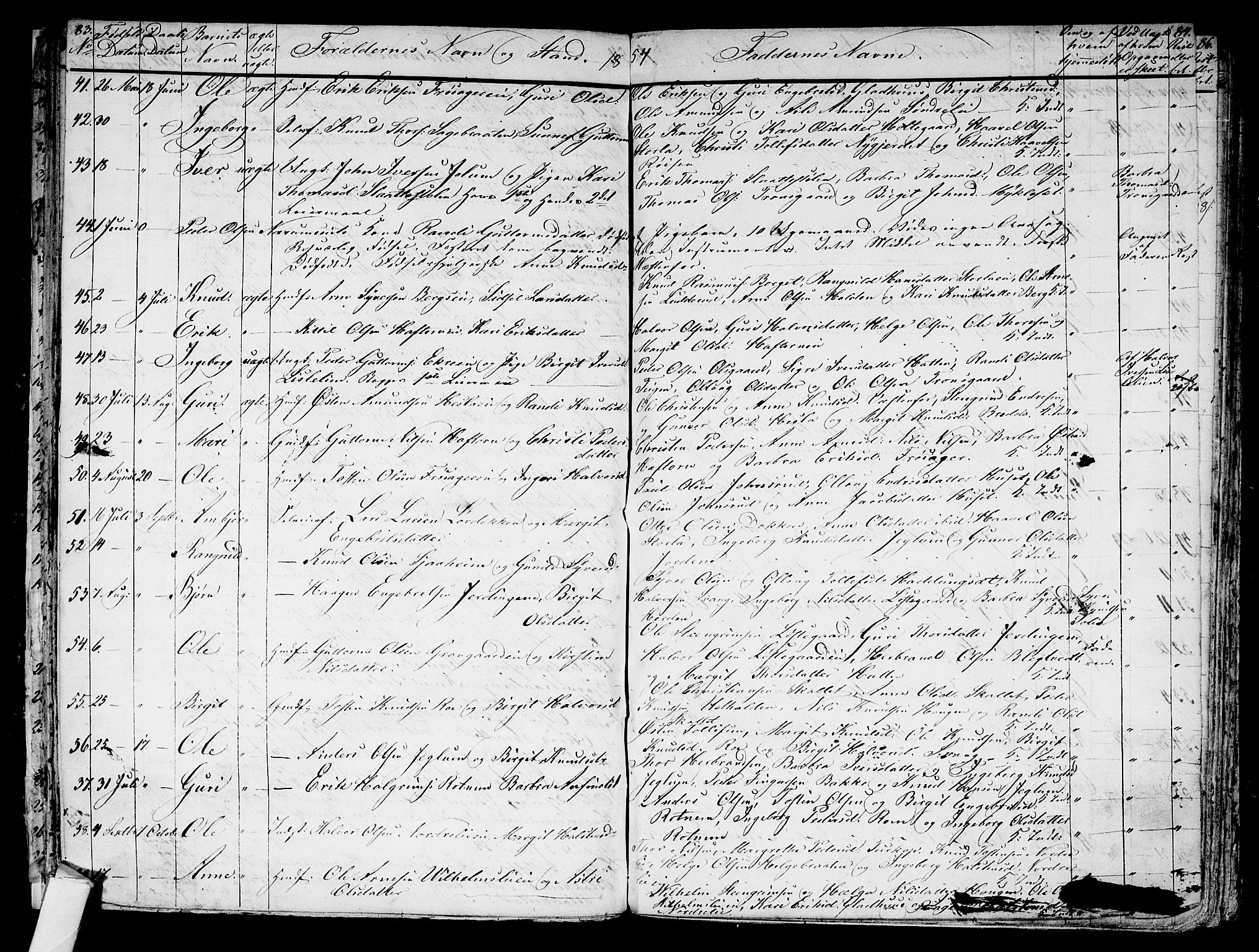 Gol kirkebøker, AV/SAKO-A-226/G/Ga/L0001: Klokkerbok nr. I 1, 1841-1860, s. 83-84
