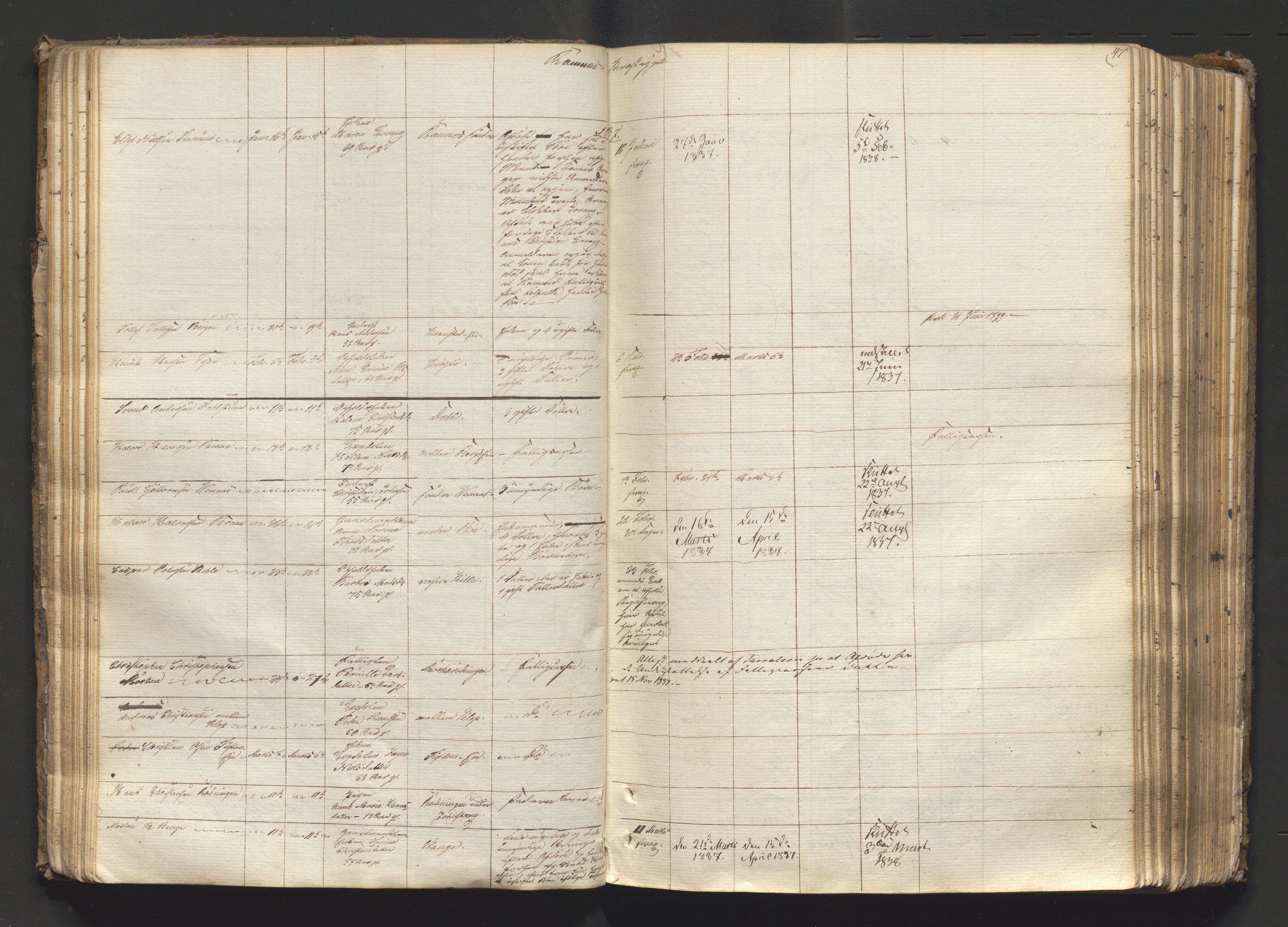 Søndre Jarlsberg sorenskriveri, AV/SAKO-A-129/H/Ha/Hab/L0002: Dødsmeldingsprotokoll, 1823-1839, s. 47