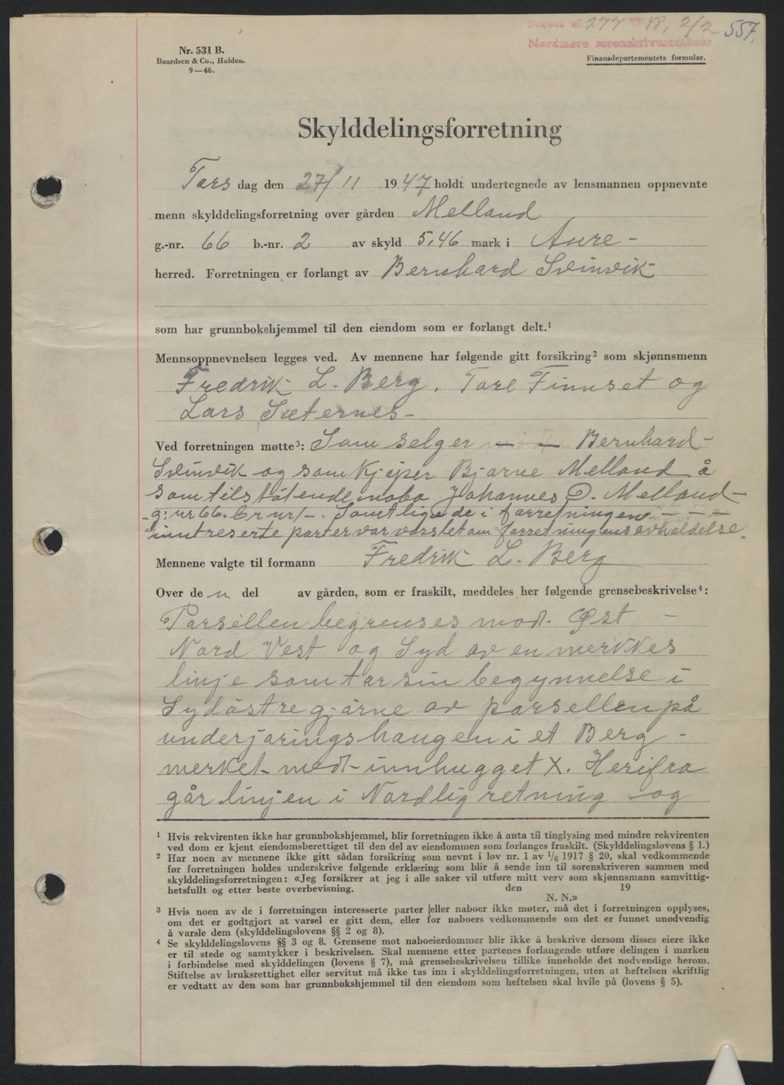 Nordmøre sorenskriveri, SAT/A-4132/1/2/2Ca: Pantebok nr. A107, 1947-1948, Dagboknr: 277/1948