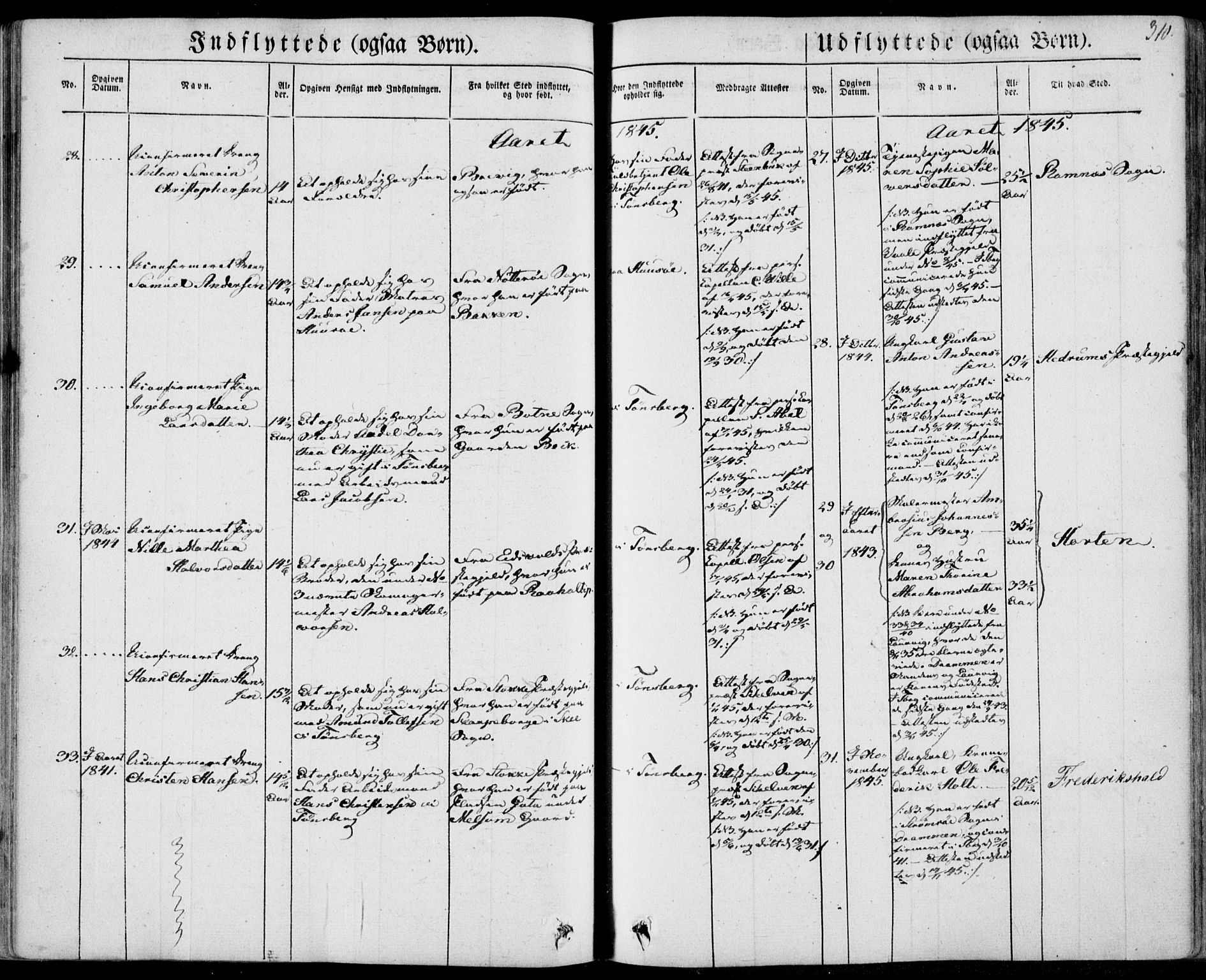 Tønsberg kirkebøker, AV/SAKO-A-330/F/Fa/L0007: Ministerialbok nr. I 7, 1845-1854, s. 310