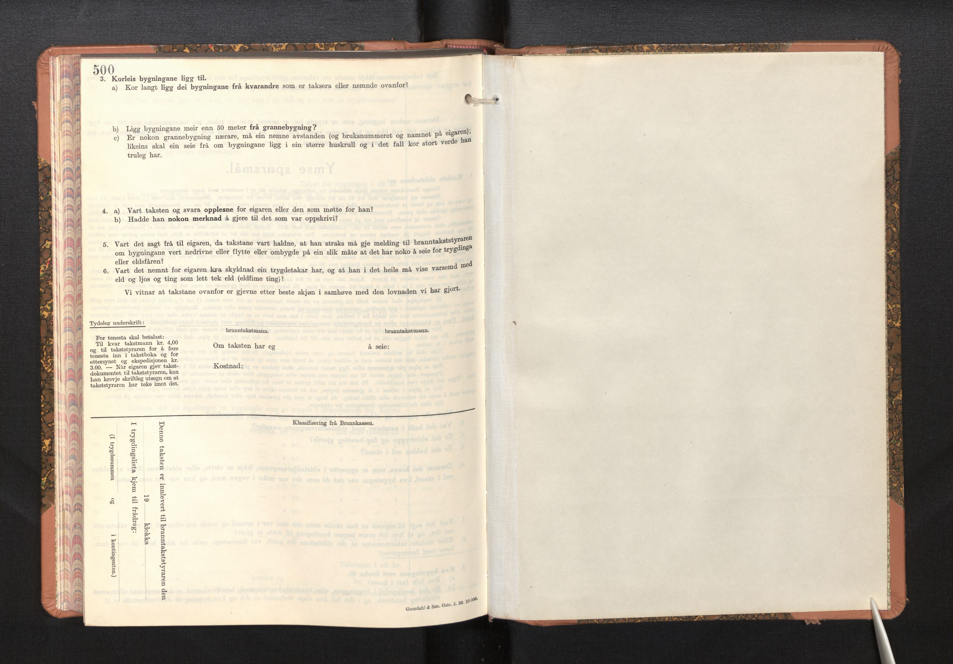 Lensmannen i Stryn, SAB/A-30101/0012/L0003: Branntakstprotokoll, skjematakst, 1942-1950, s. 500
