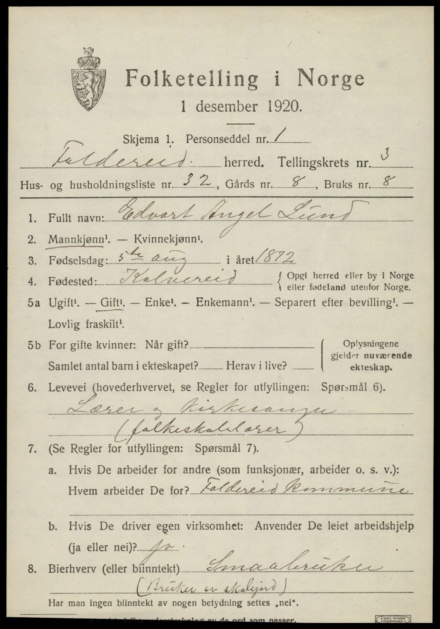 SAT, Folketelling 1920 for 1753 Foldereid herred, 1920, s. 1524