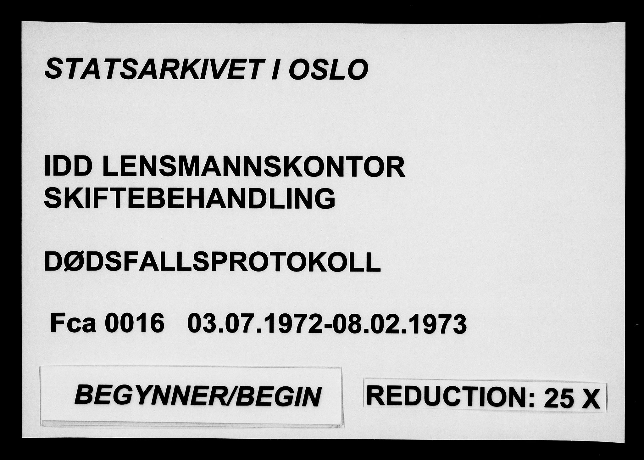 Idd lensmannsarkiv, SAO/A-10633/H/Ha/L0016: Dødsfallsprotokoll, 1972-1973
