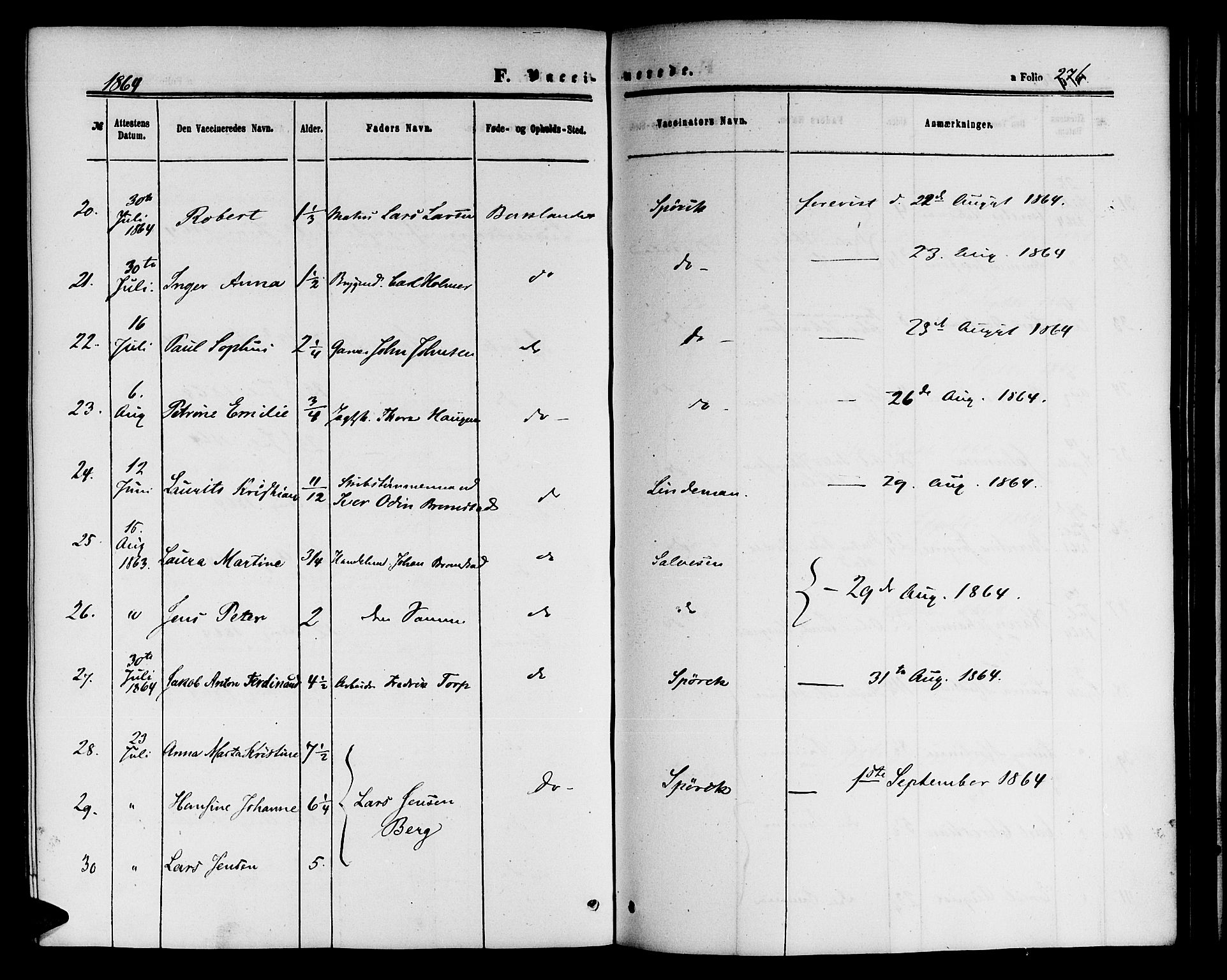 Ministerialprotokoller, klokkerbøker og fødselsregistre - Sør-Trøndelag, SAT/A-1456/604/L0185: Ministerialbok nr. 604A06, 1861-1865, s. 276
