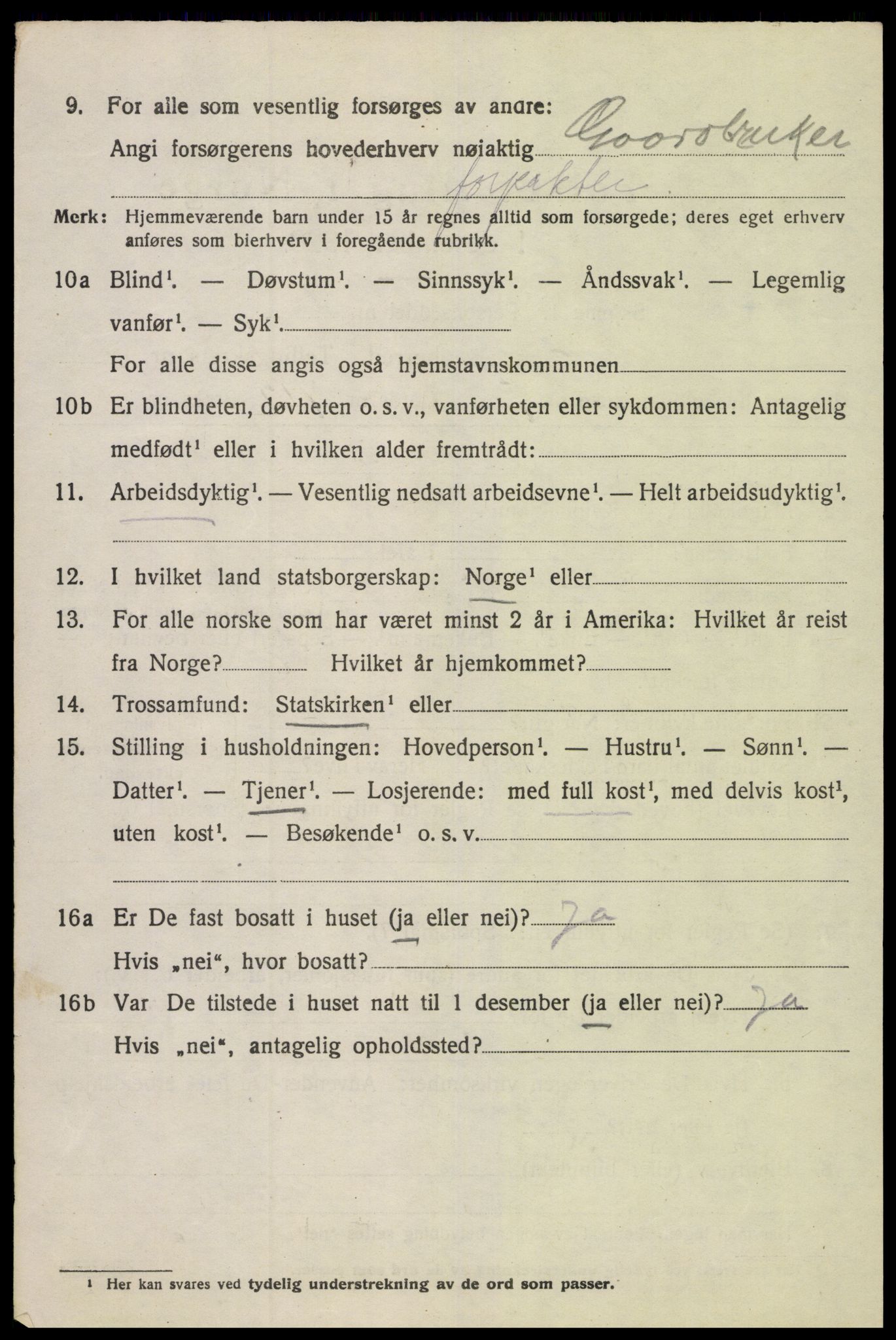 SAK, Folketelling 1920 for 1037 Kvinesdal herred, 1920, s. 4492