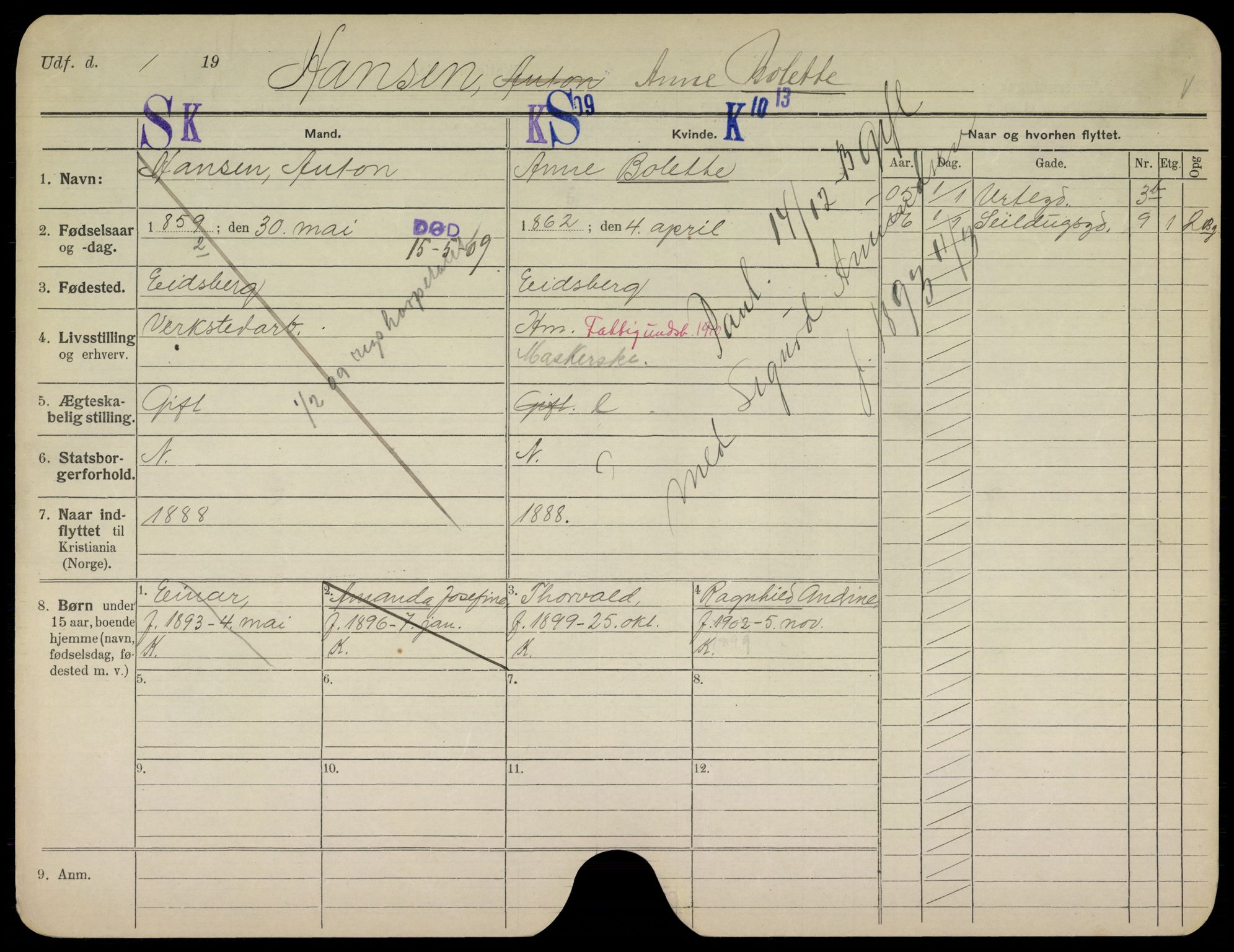 Oslo folkeregister, Registerkort, AV/SAO-A-11715/K/Kb/L0017: H - L, 1913