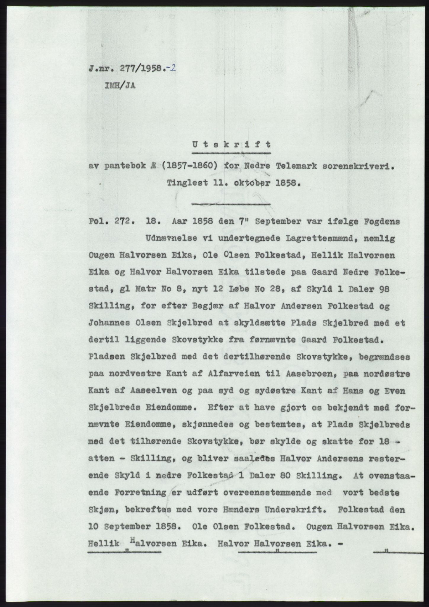 Statsarkivet i Kongsberg, SAKO/A-0001, 1958, s. 135
