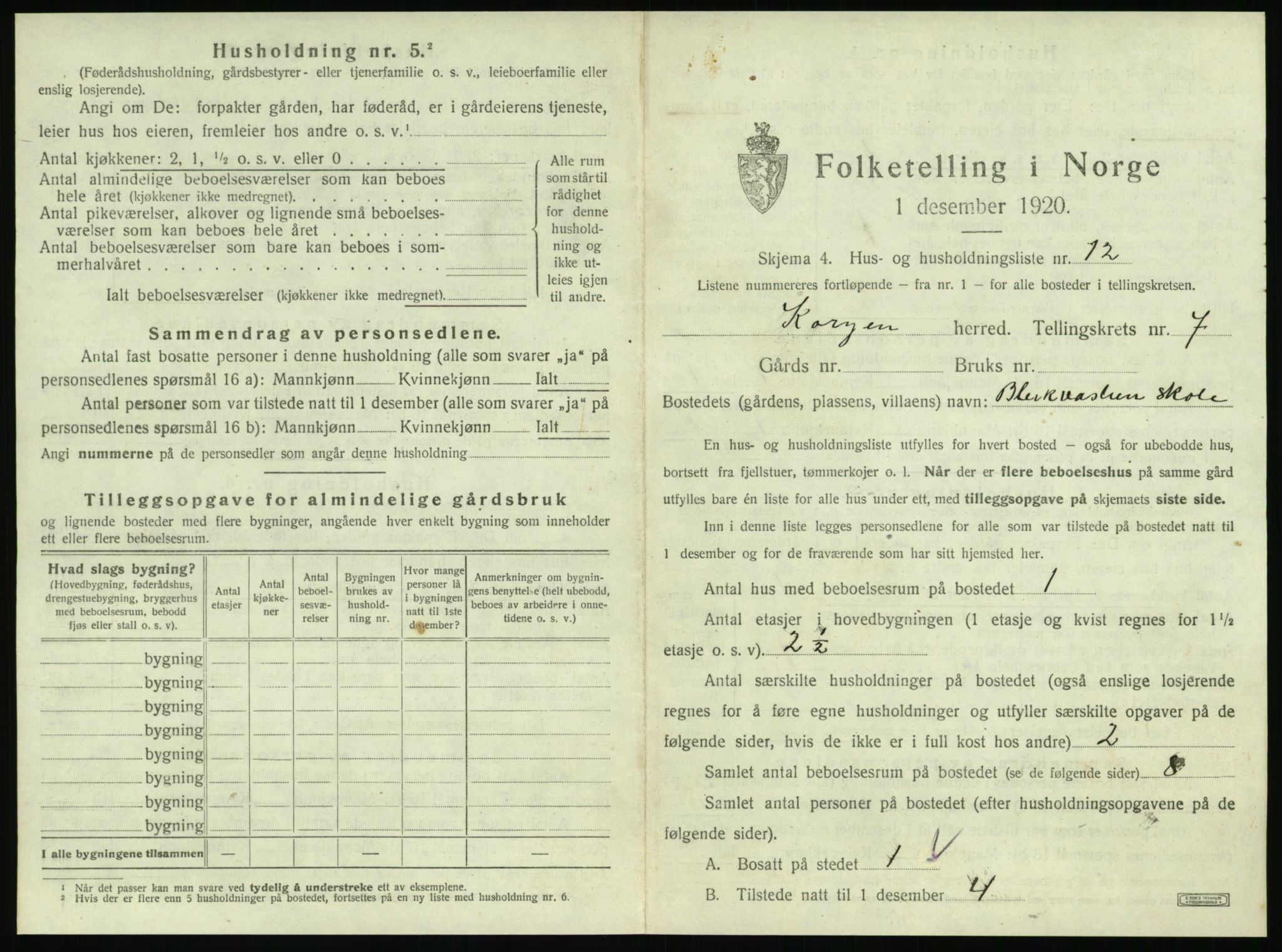 SAT, Folketelling 1920 for 1830 Korgen herred, 1920, s. 446