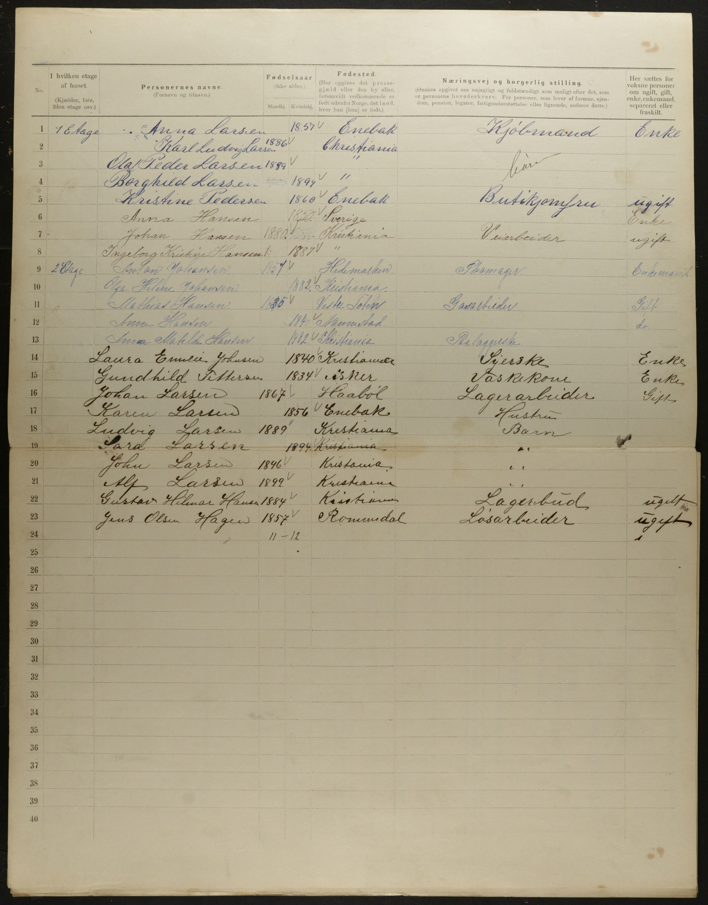 OBA, Kommunal folketelling 31.12.1901 for Kristiania kjøpstad, 1901, s. 5312
