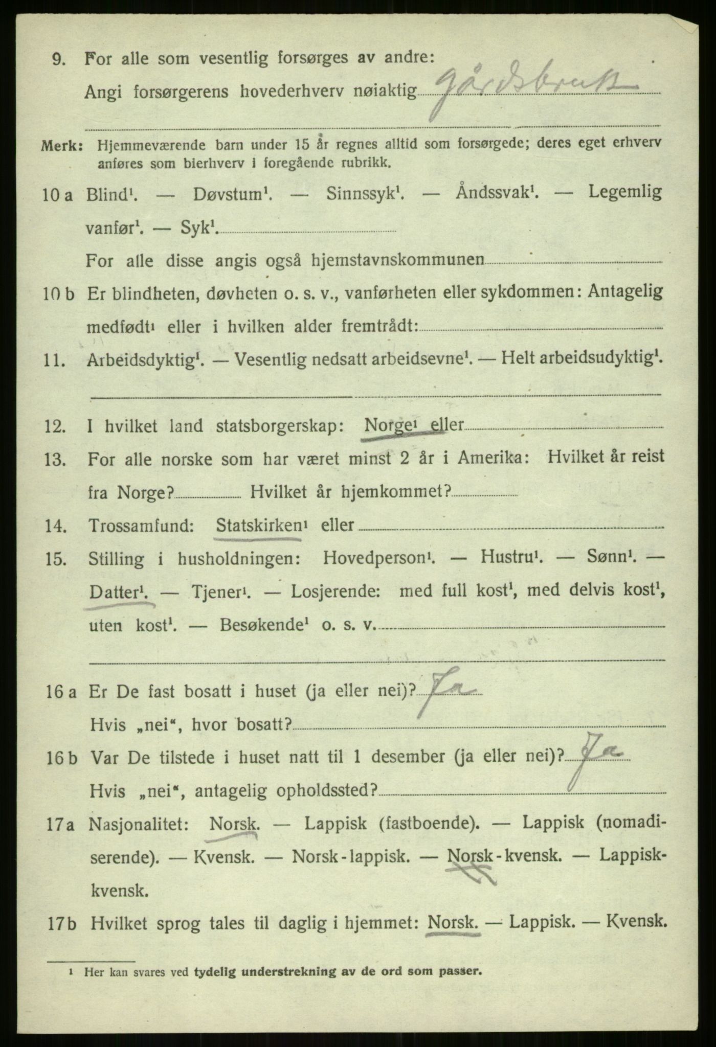 SATØ, Folketelling 1920 for 1933 Balsfjord herred, 1920, s. 3231