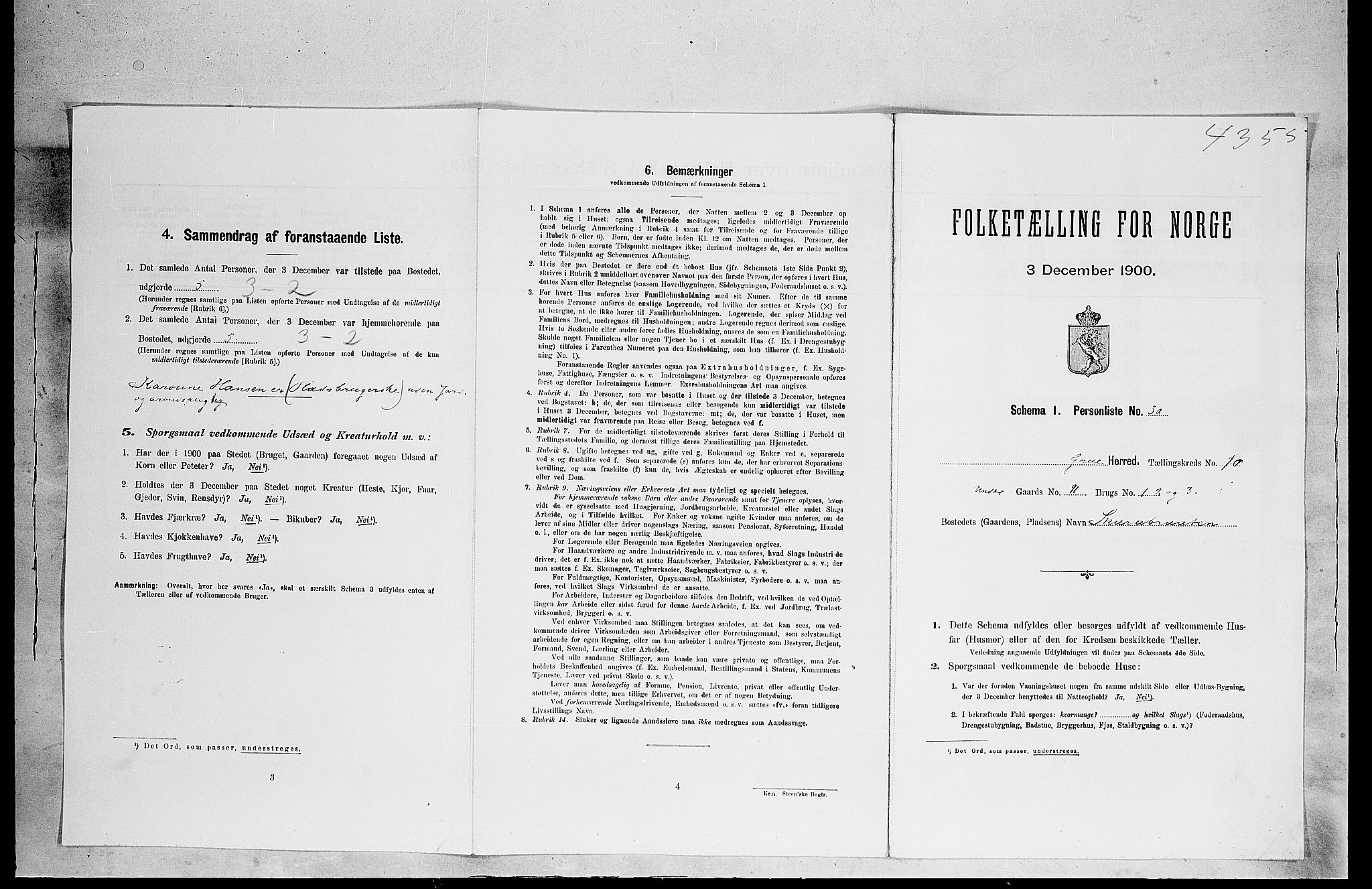 SAH, Folketelling 1900 for 0423 Grue herred, 1900, s. 1651