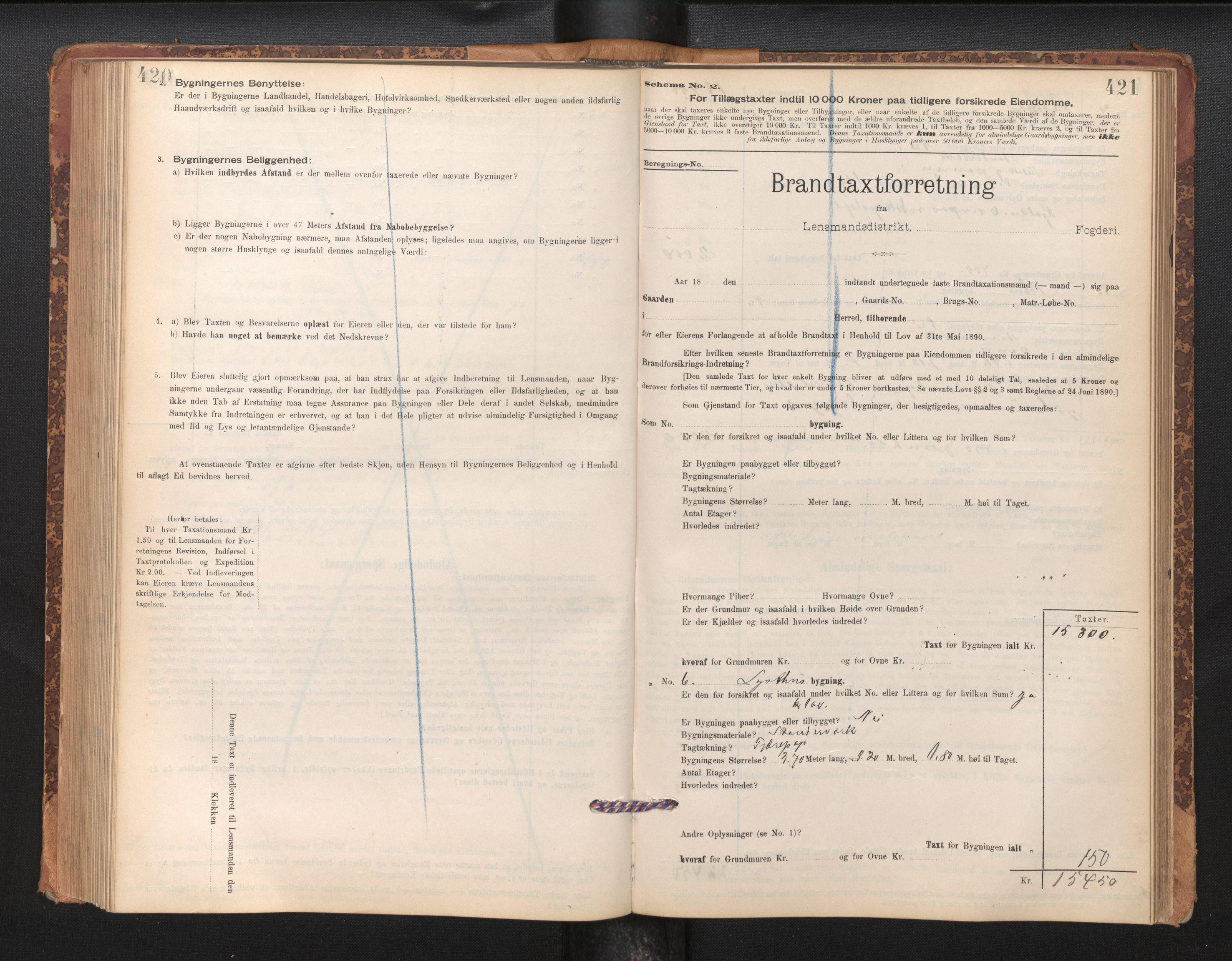 Lensmannen i Sveio, AV/SAB-A-35301/0012/L0008: Branntakstprotokoll, skjematakst, 1912-1939, s. 420-421