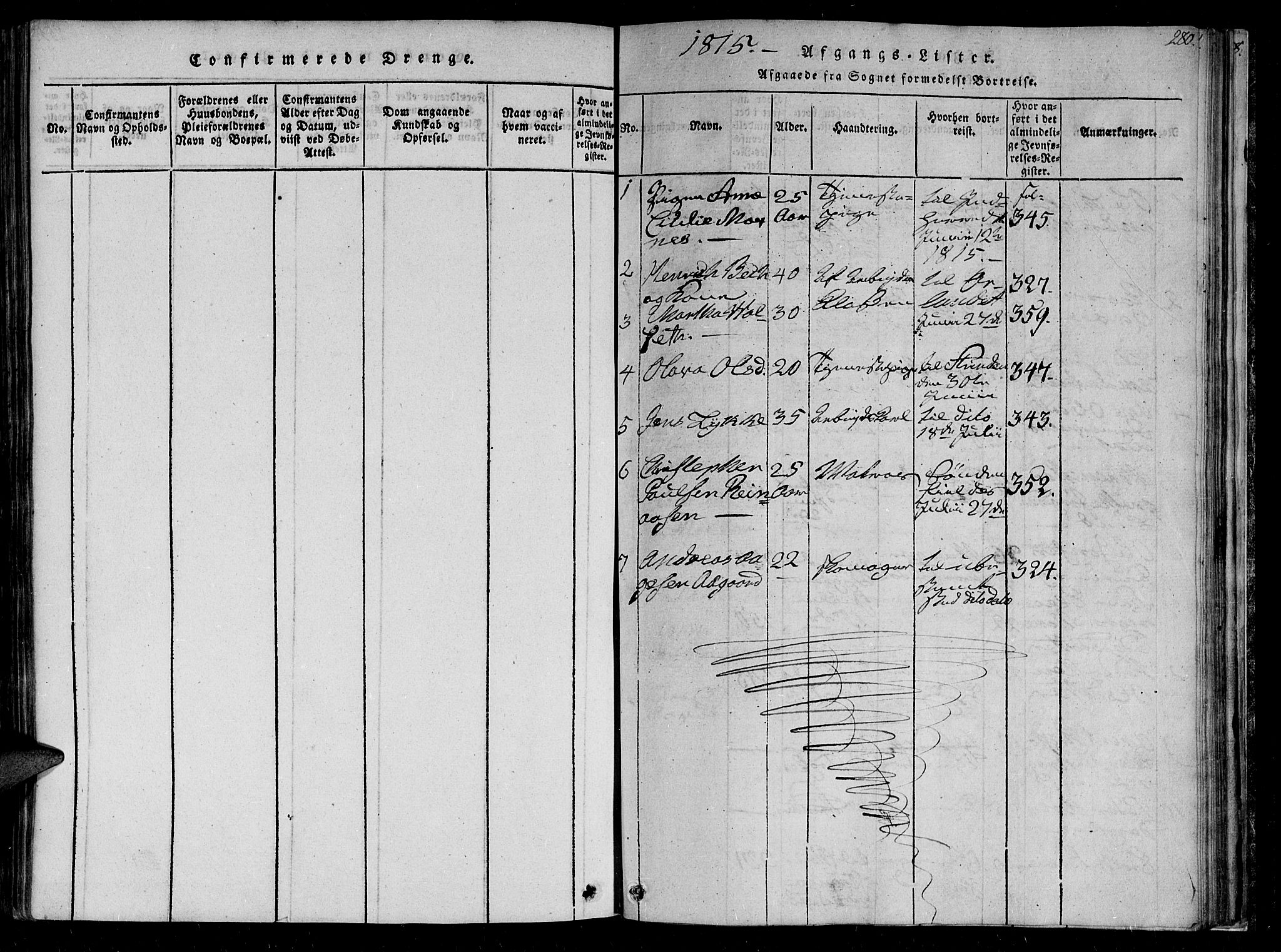 Ministerialprotokoller, klokkerbøker og fødselsregistre - Sør-Trøndelag, SAT/A-1456/602/L0107: Ministerialbok nr. 602A05, 1815-1821, s. 280