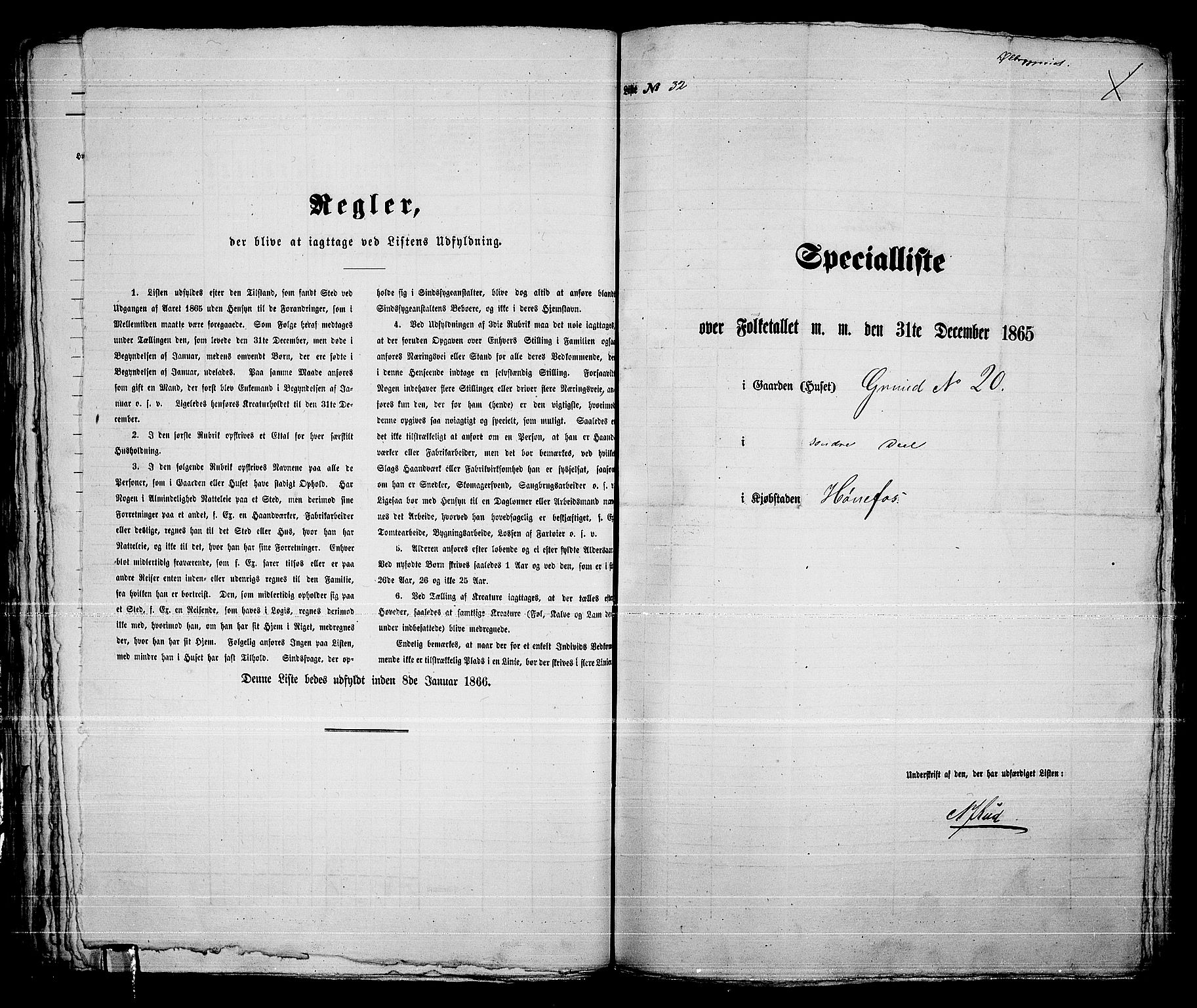 RA, Folketelling 1865 for 0601B Norderhov prestegjeld, Hønefoss kjøpstad, 1865, s. 64