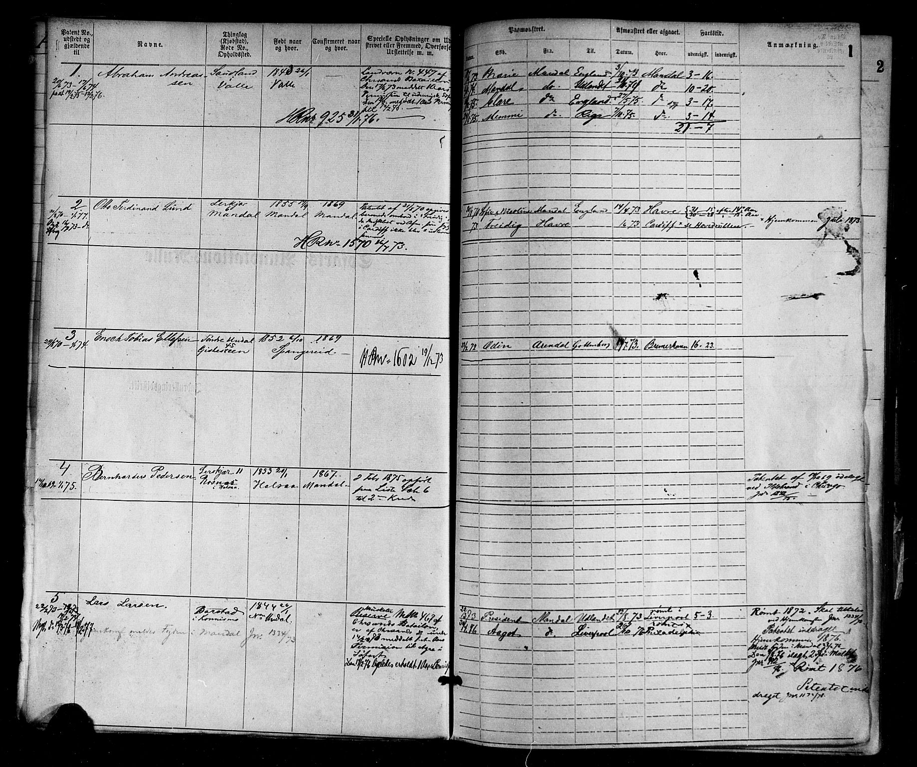 Mandal mønstringskrets, SAK/2031-0016/F/Fa/L0001: Annotasjonsrulle nr 1-1920 med register, L-3, 1869-1881, s. 27
