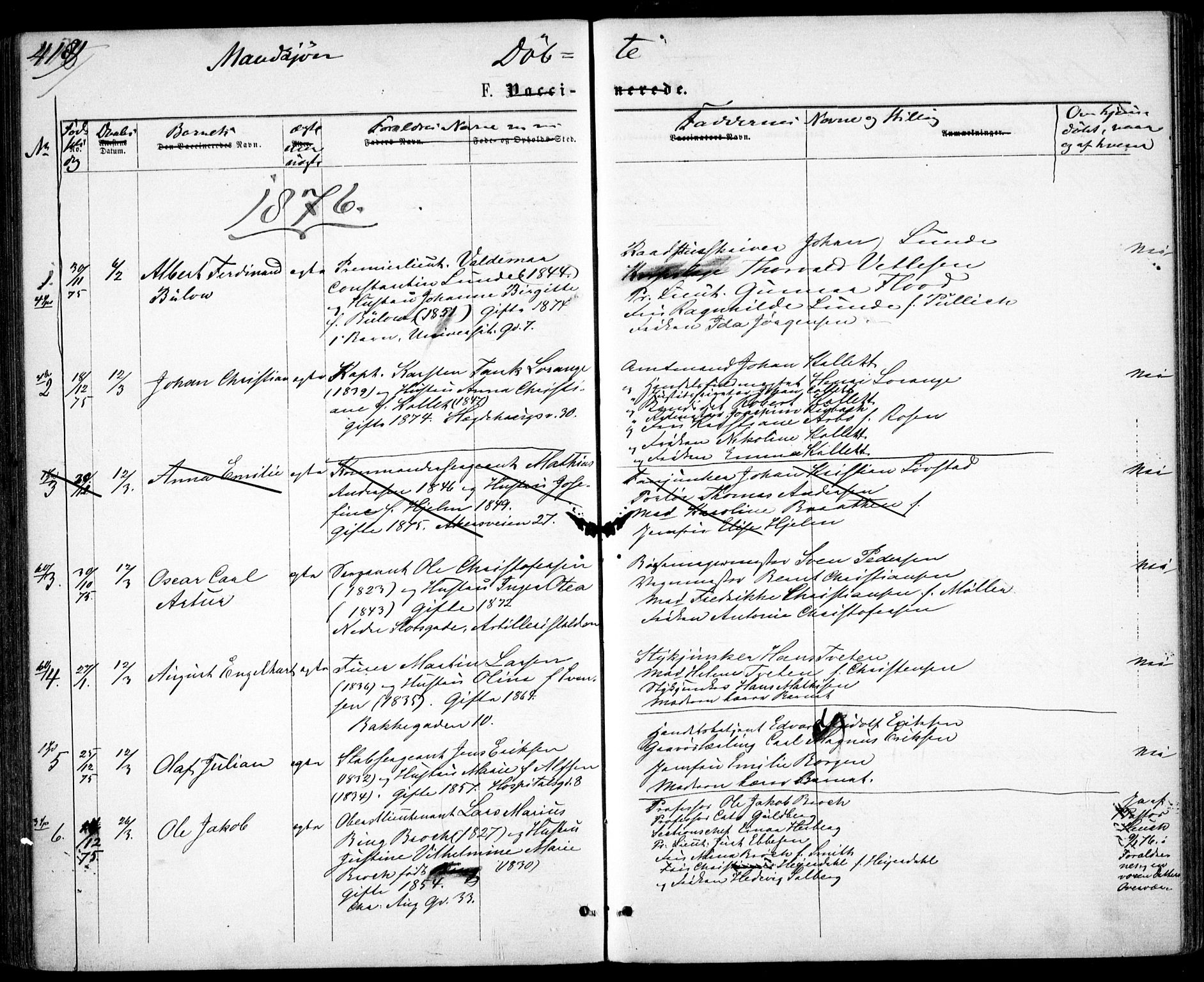Garnisonsmenigheten Kirkebøker, AV/SAO-A-10846/G/Ga/L0006: Klokkerbok nr. 6, 1860-1880, s. 418