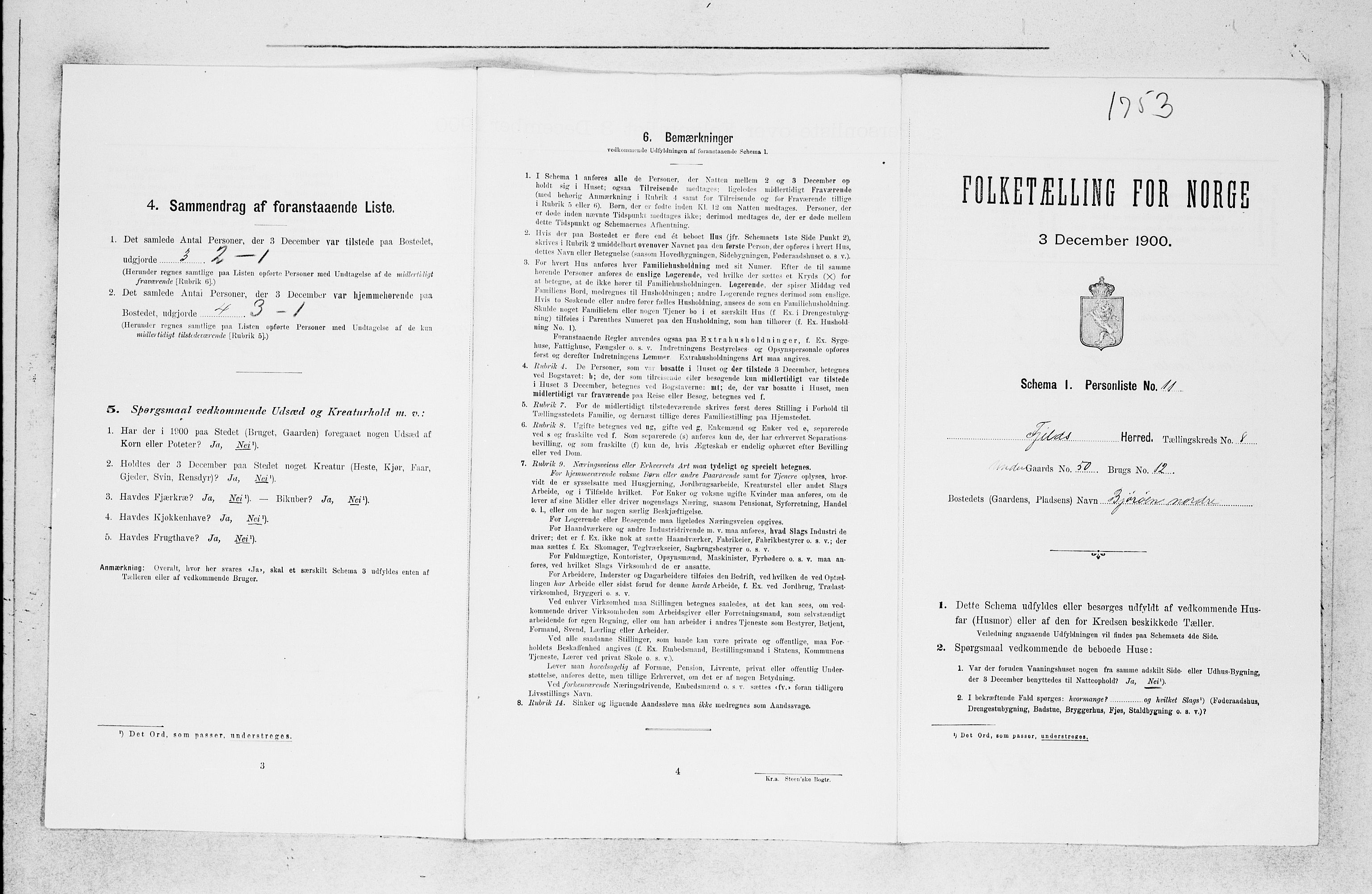 SAB, Folketelling 1900 for 1246 Fjell herred, 1900, s. 942