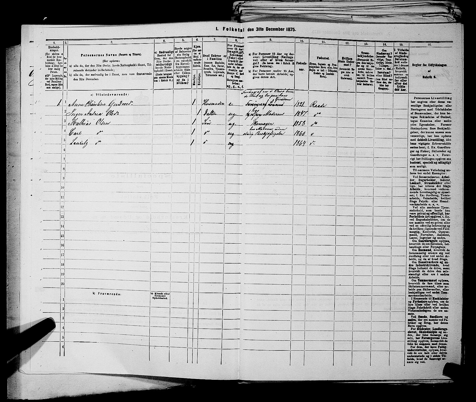 RA, Folketelling 1875 for 0135P Råde prestegjeld, 1875, s. 771