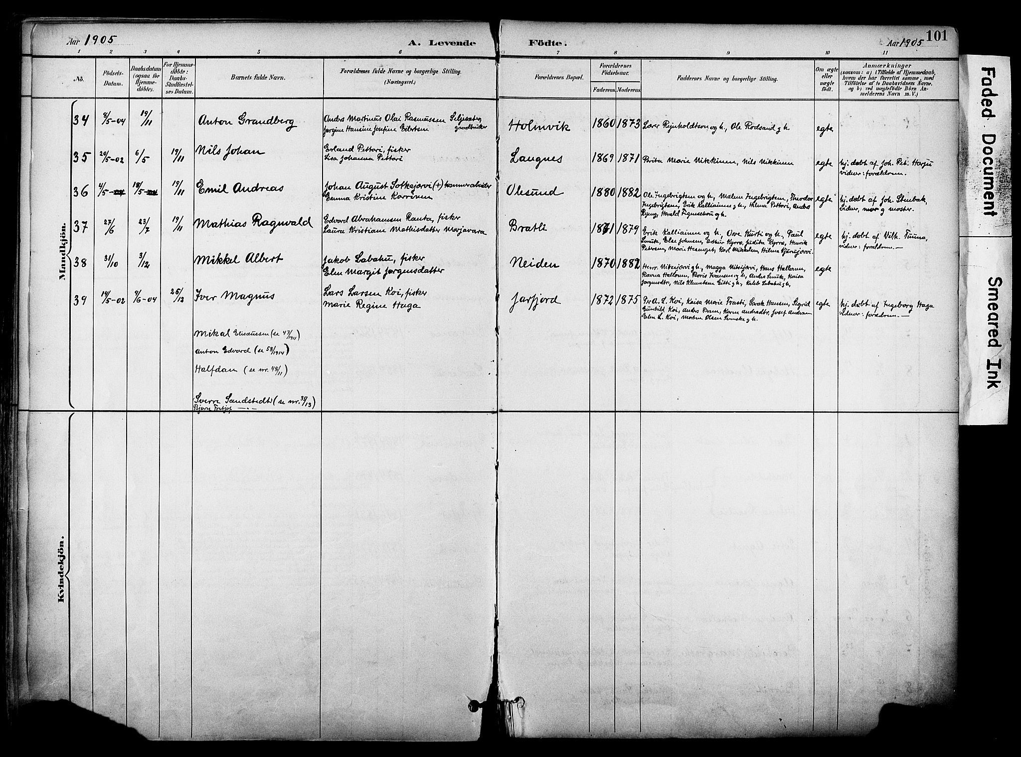 Sør-Varanger sokneprestkontor, AV/SATØ-S-1331/H/Ha/L0004kirke: Ministerialbok nr. 4, 1891-1908, s. 101