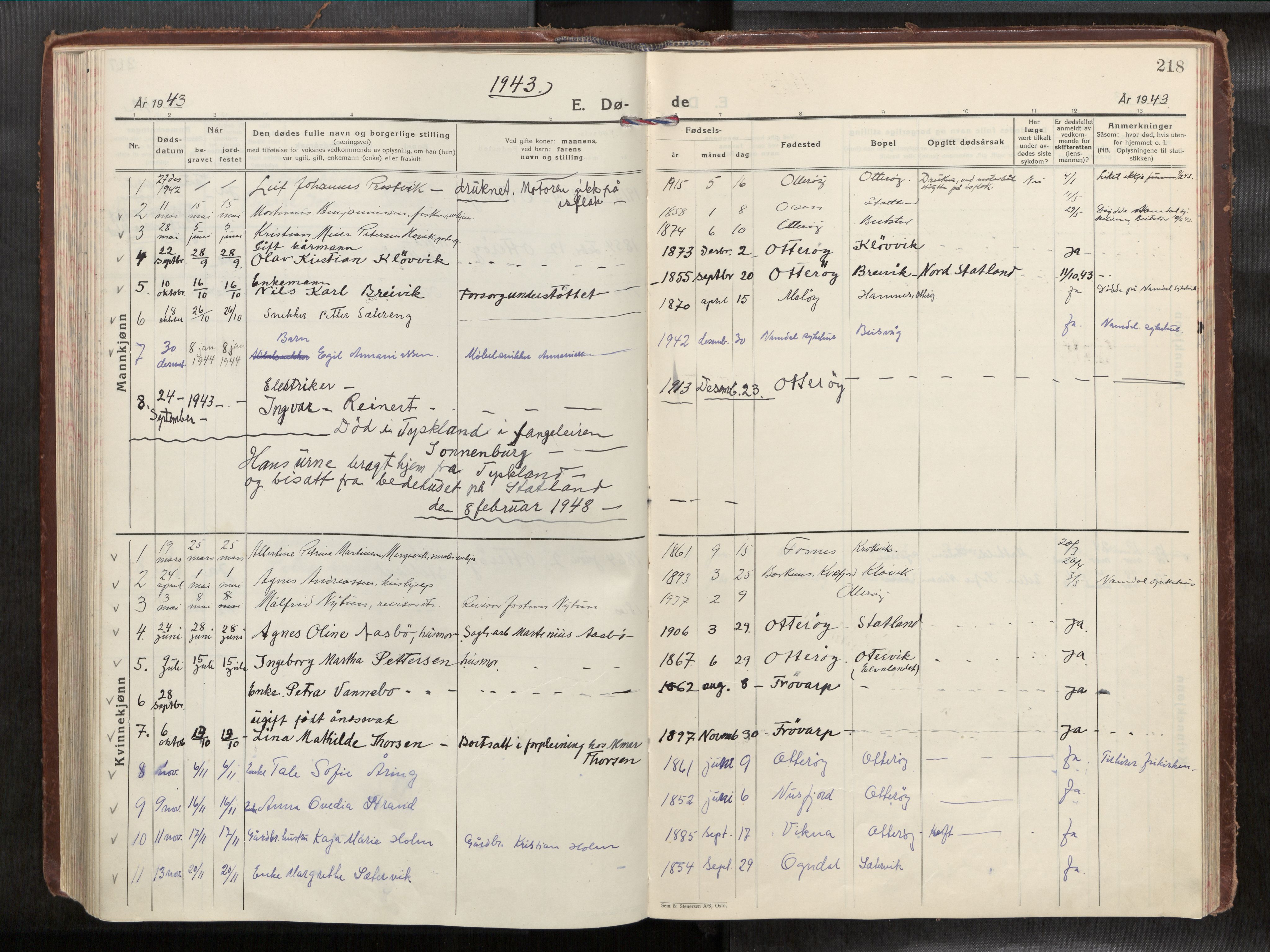 Ministerialprotokoller, klokkerbøker og fødselsregistre - Nord-Trøndelag, AV/SAT-A-1458/774/L0629a: Ministerialbok nr. 774A04, 1927-1945, s. 218