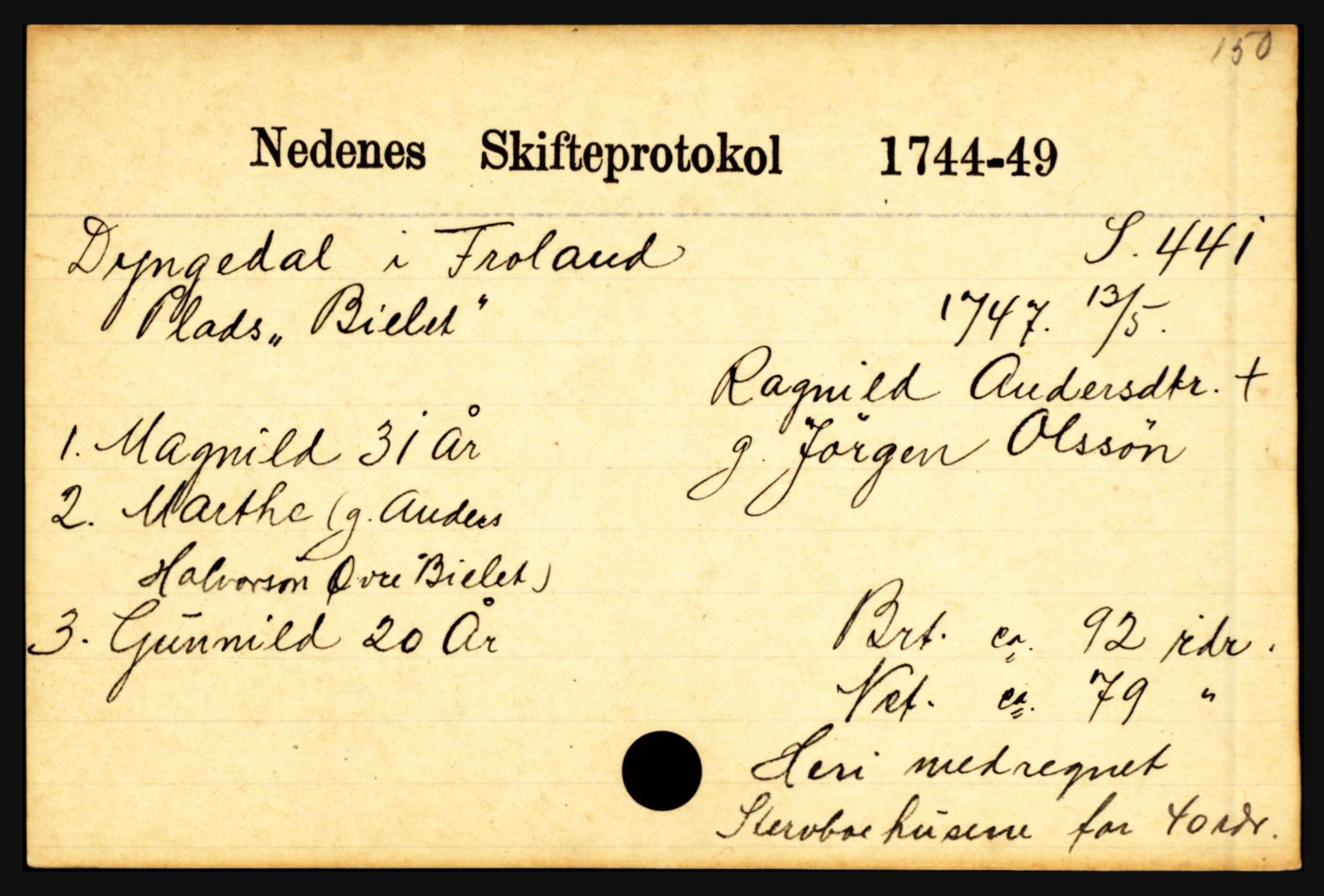 Nedenes sorenskriveri før 1824, AV/SAK-1221-0007/H, s. 5521