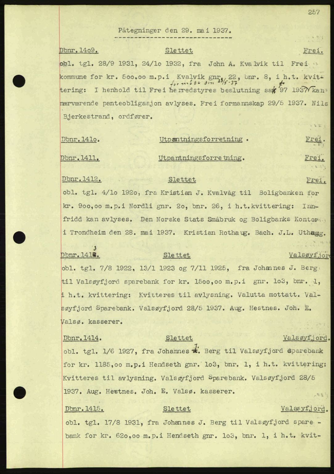 Nordmøre sorenskriveri, SAT/A-4132/1/2/2Ca: Pantebok nr. C80, 1936-1939, Dagboknr: 1409/1937