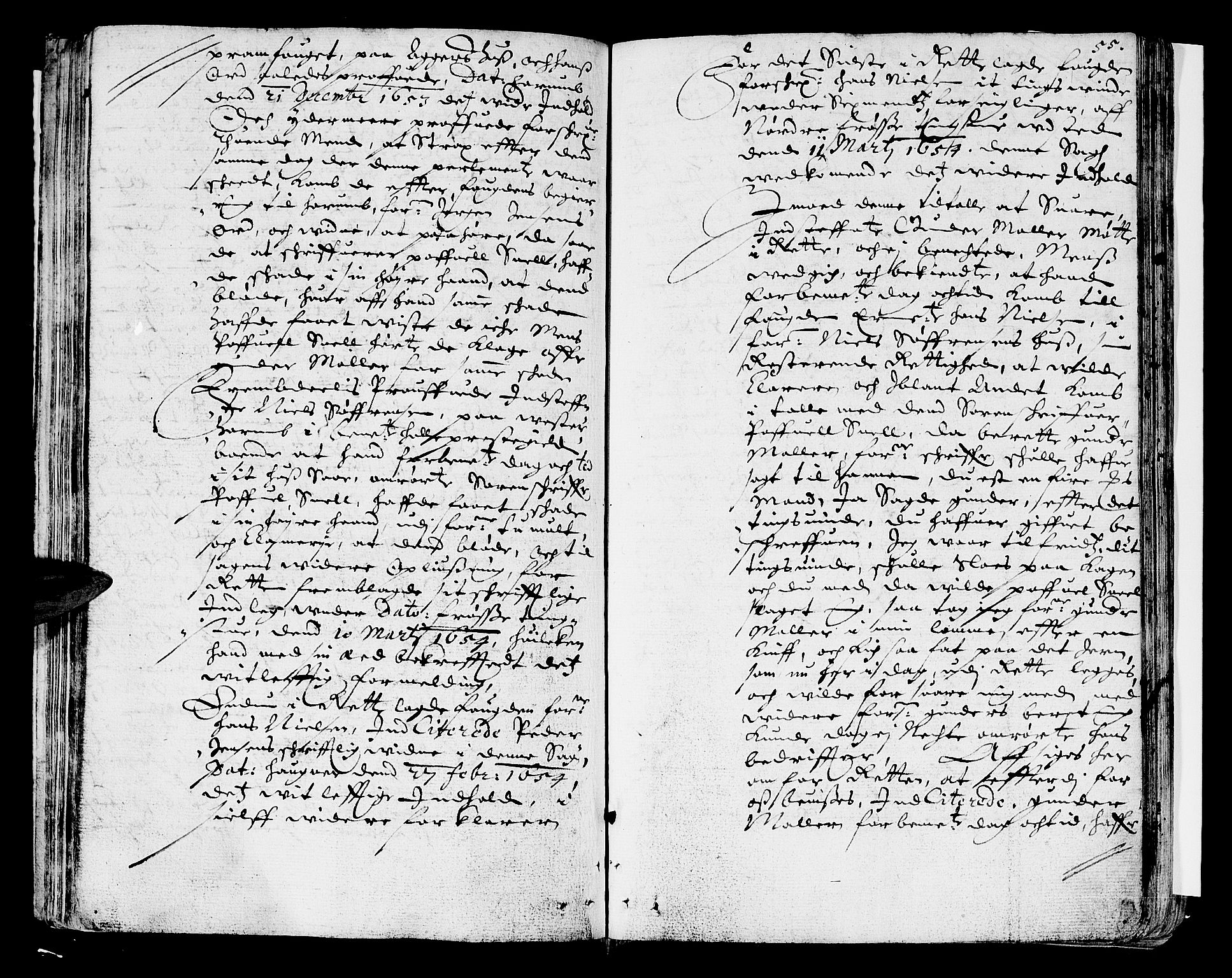 Hadeland, Land og Valdres sorenskriveri, SAH/TING-028/G/Gb/L0003: Tingbok, 1653-1655, s. 54b-55a