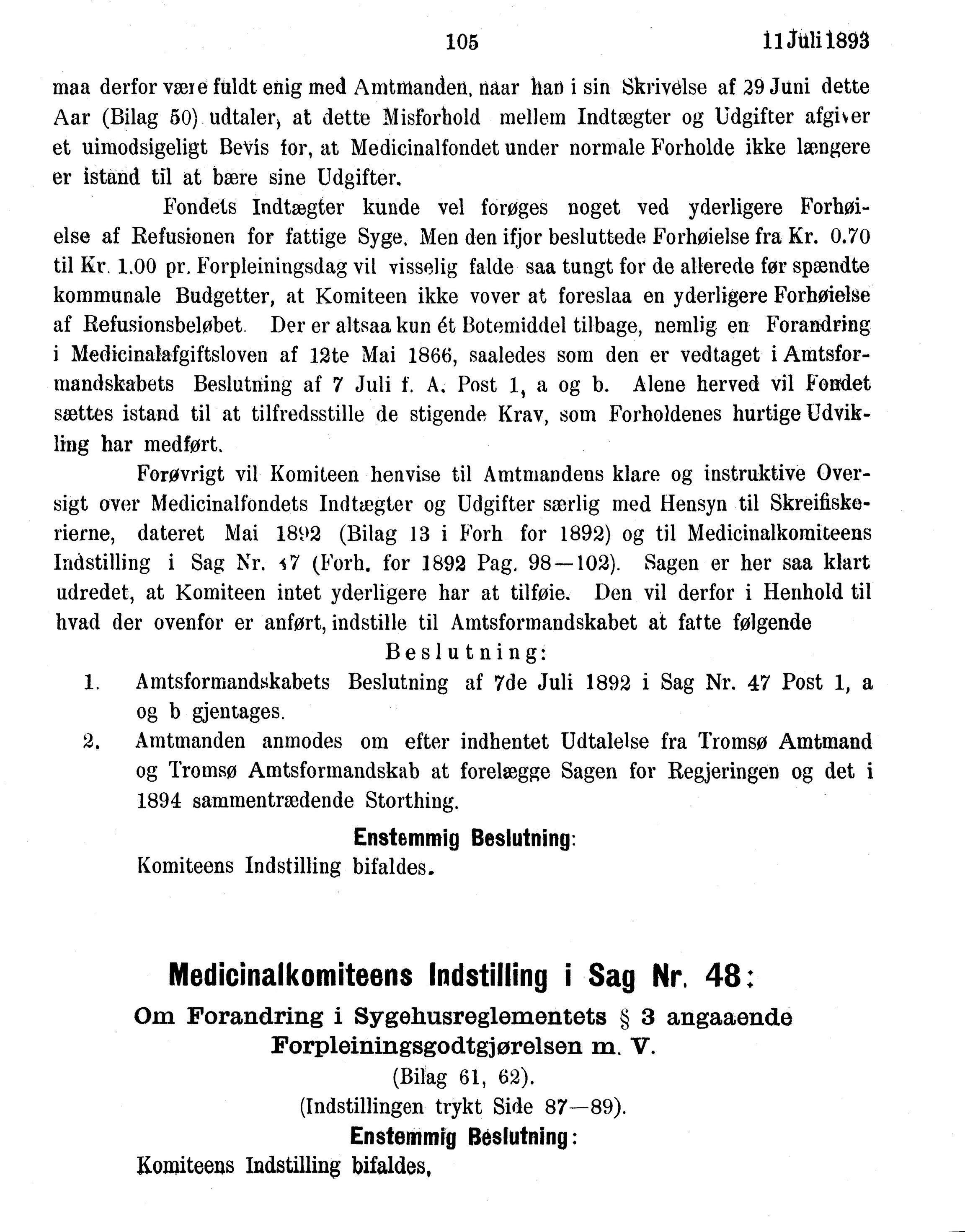 Nordland Fylkeskommune. Fylkestinget, AIN/NFK-17/176/A/Ac/L0016: Fylkestingsforhandlinger 1891-1893, 1891-1893