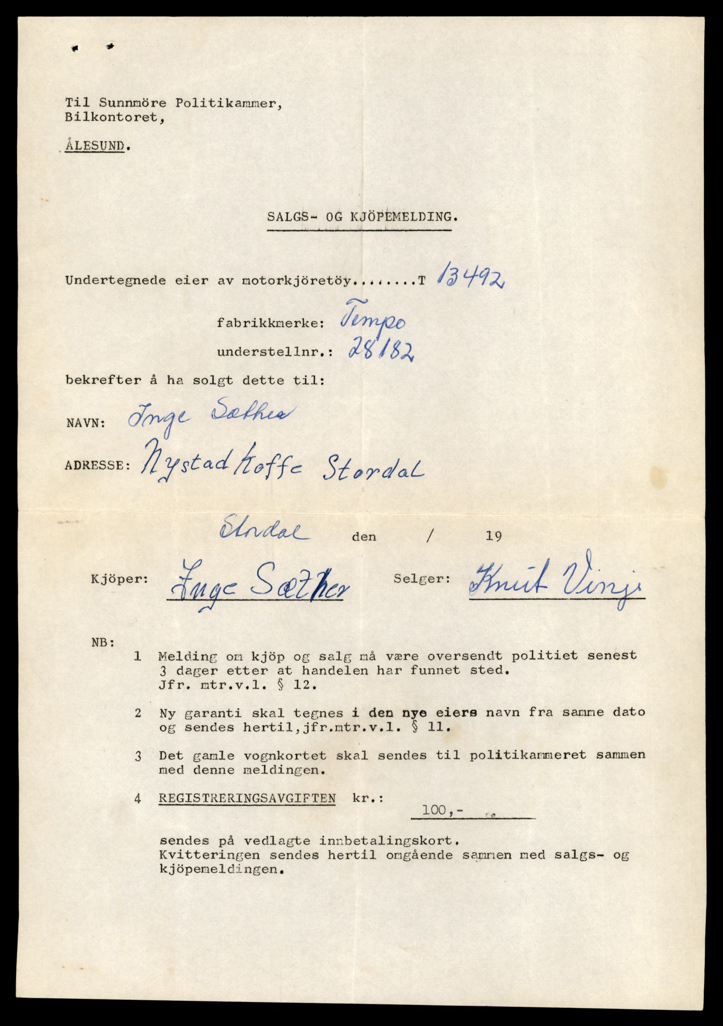 Møre og Romsdal vegkontor - Ålesund trafikkstasjon, AV/SAT-A-4099/F/Fe/L0039: Registreringskort for kjøretøy T 13361 - T 13530, 1927-1998, s. 2323