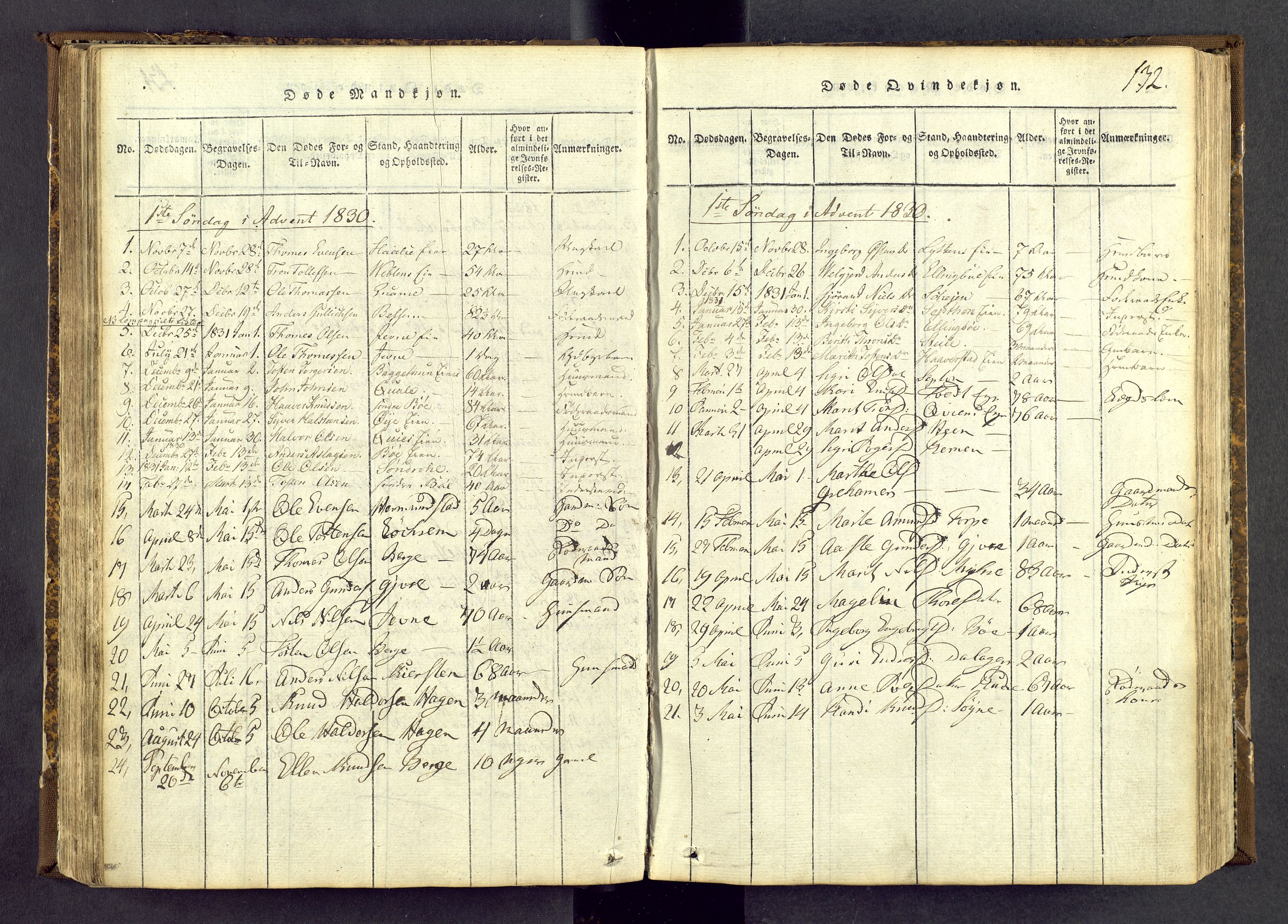 Vang prestekontor, Valdres, AV/SAH-PREST-140/H/Ha/L0004: Ministerialbok nr. 4, 1814-1831, s. 132