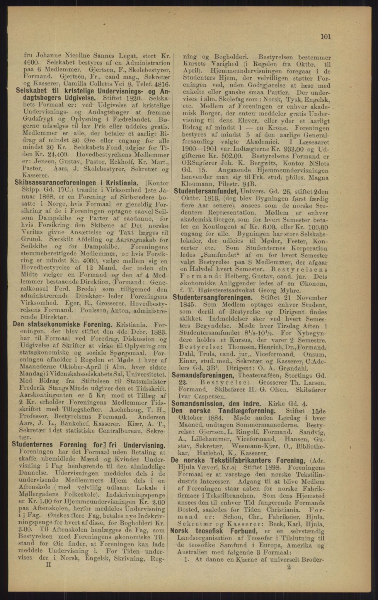 Kristiania/Oslo adressebok, PUBL/-, 1902, s. 101