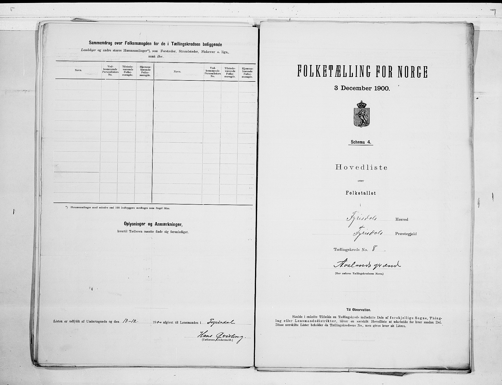 RA, Folketelling 1900 for 0831 Fyresdal herred, 1900, s. 18