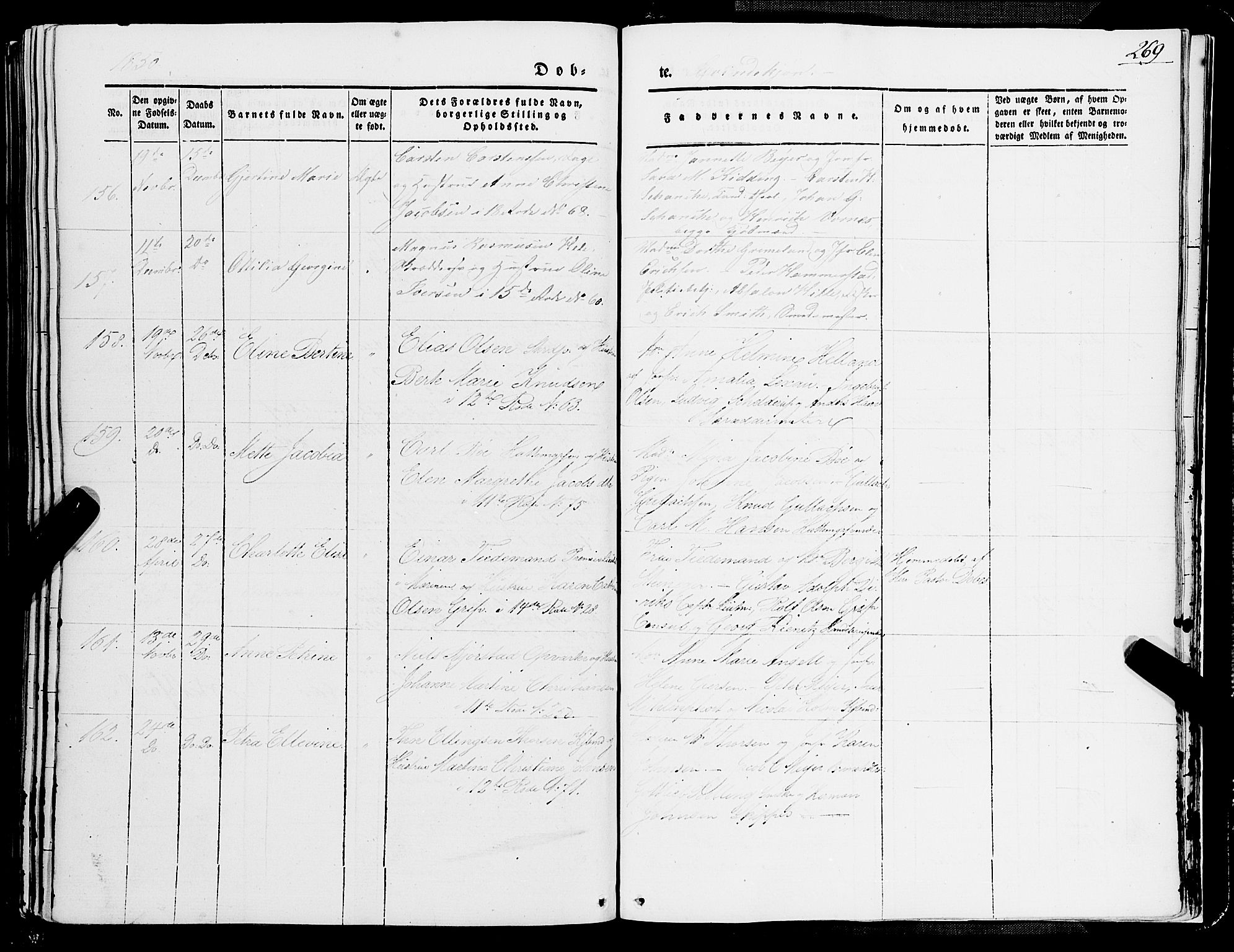 Domkirken sokneprestembete, SAB/A-74801/H/Haa/L0019: Ministerialbok nr. B 2, 1841-1851, s. 269