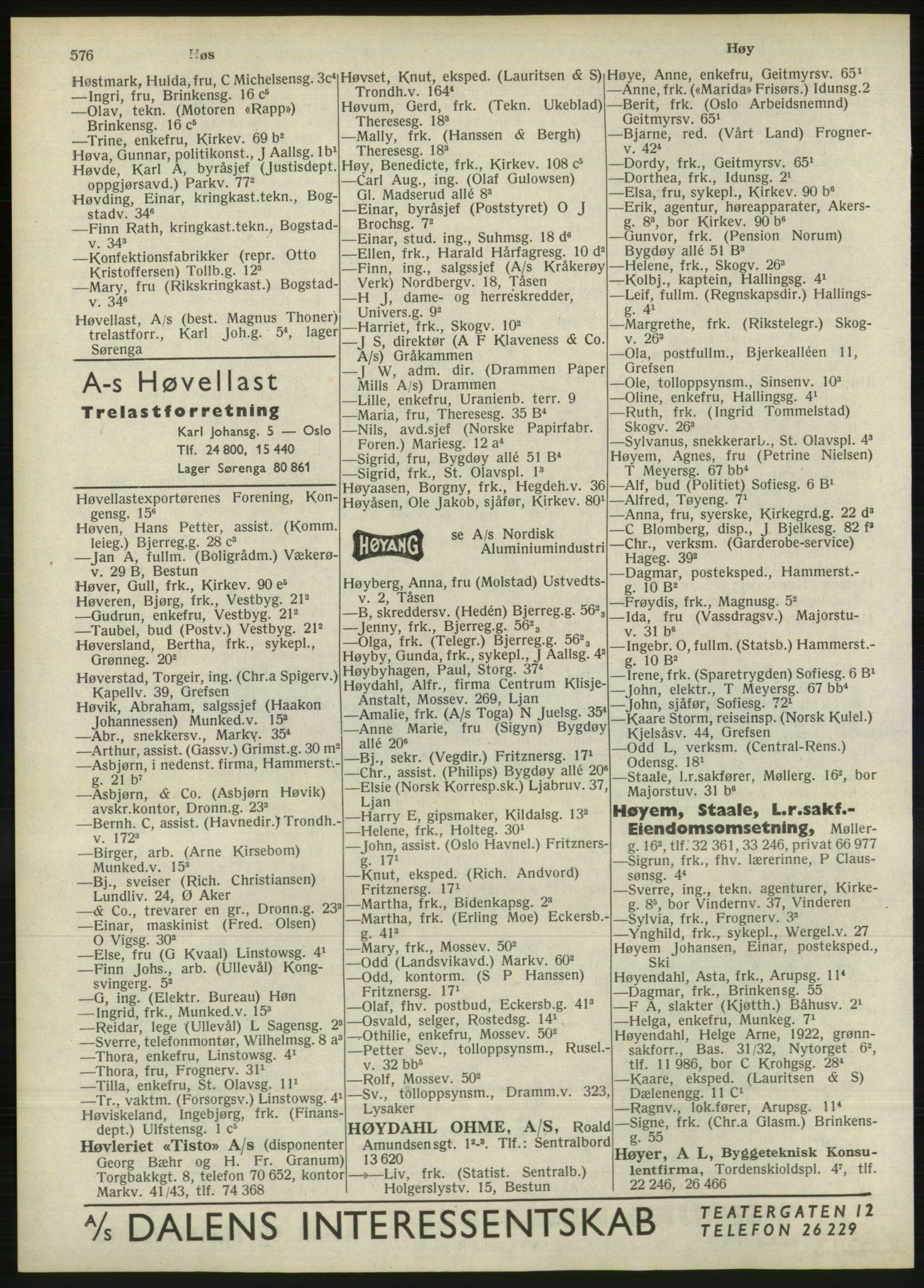 Kristiania/Oslo adressebok, PUBL/-, 1946, s. 576